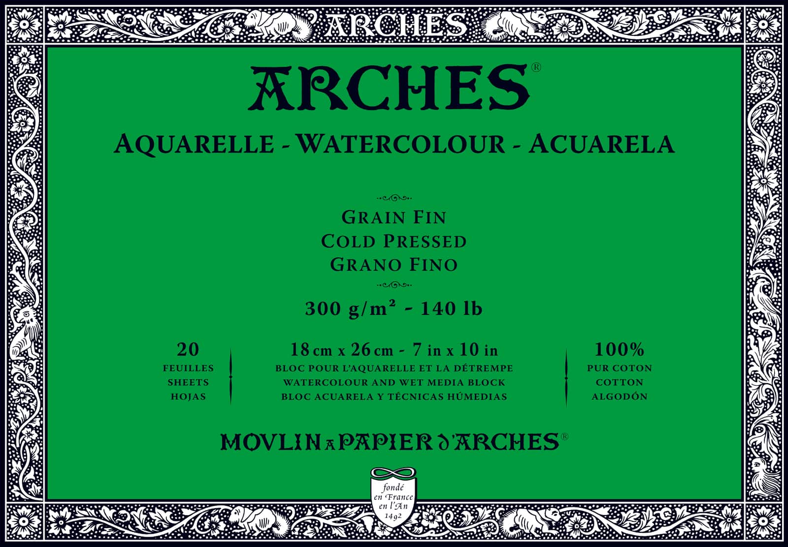 ARCHES Papers Bloc aquarelle ARCHES, papier aquarelle