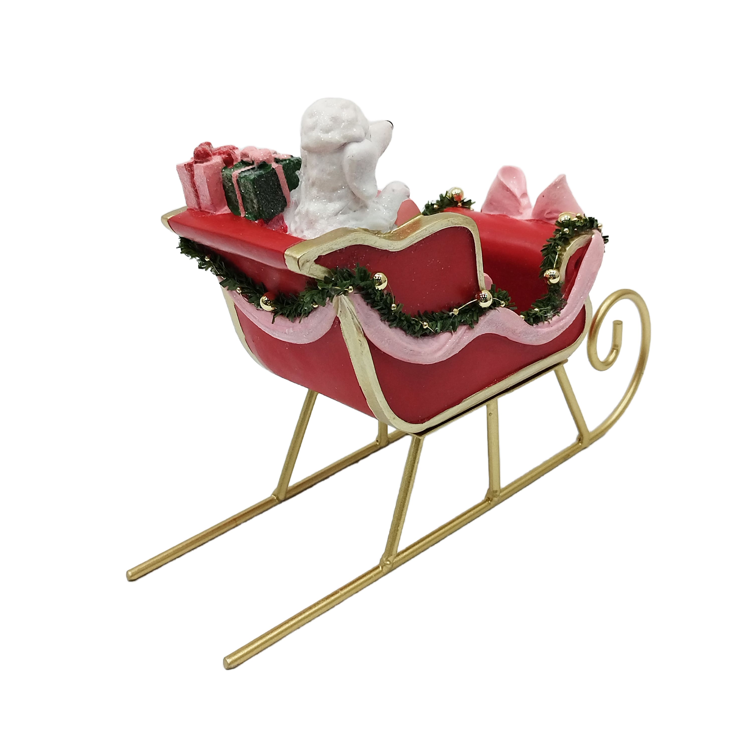 10.5&#x22; Sleigh with Poodle &#x26; Gifts Tabletop D&#xE9;cor by Ashland&#xAE;