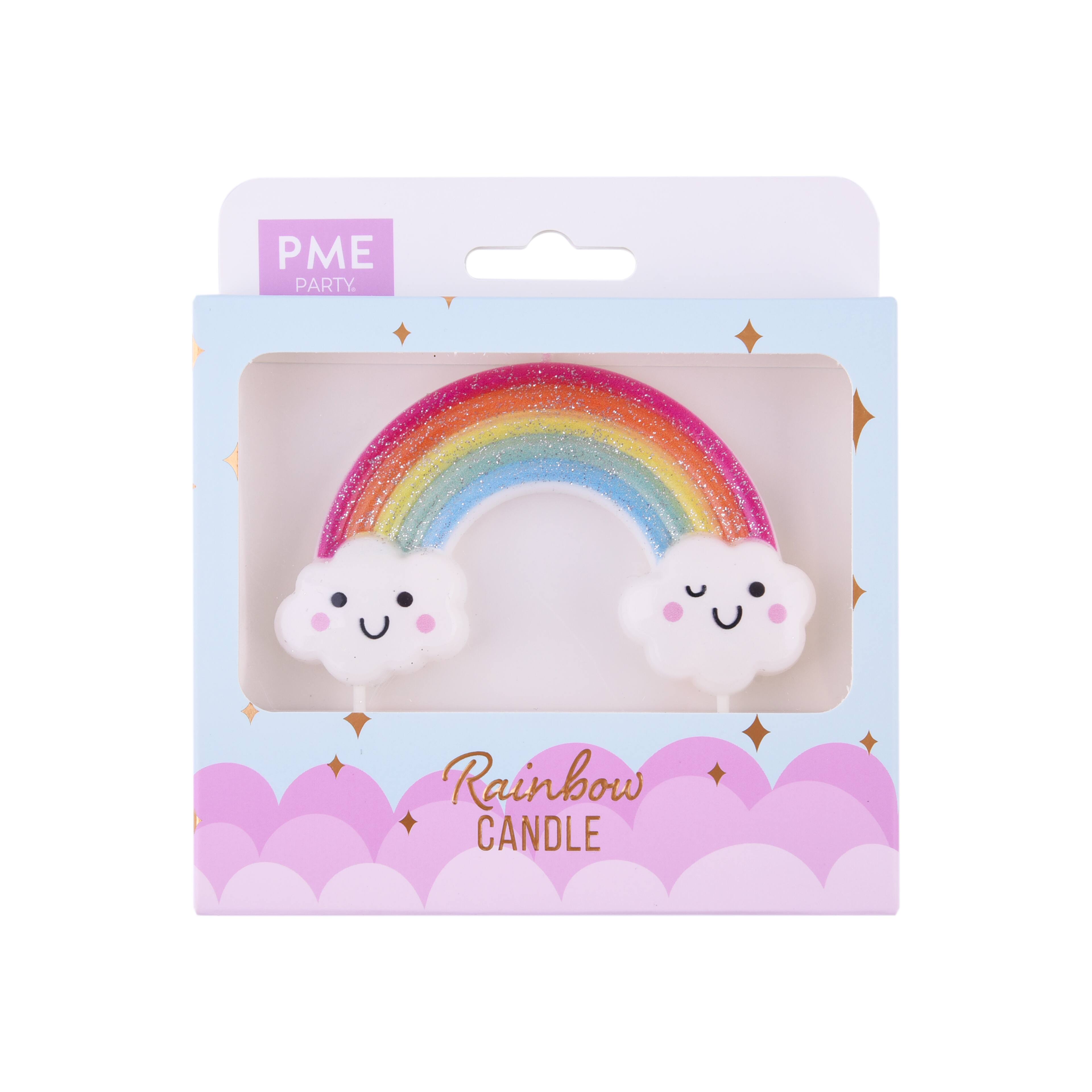 PME Party&#xAE; Rainbow Birthday Candle