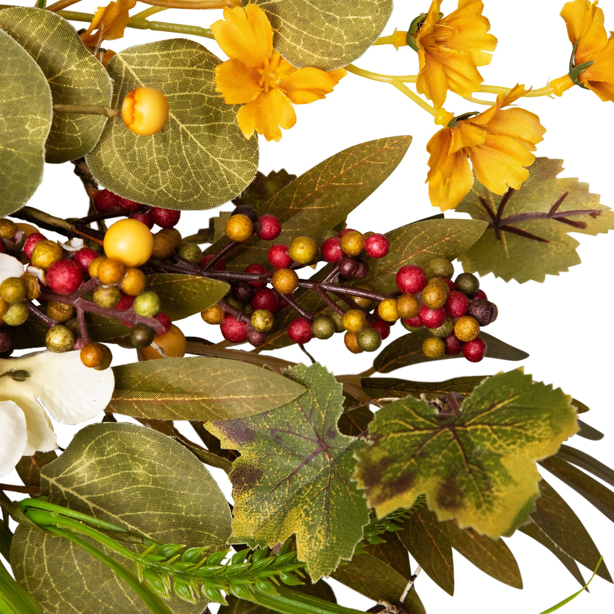 24" Pumpkins & Berries Artificial Fall Harvest Twig Wreath