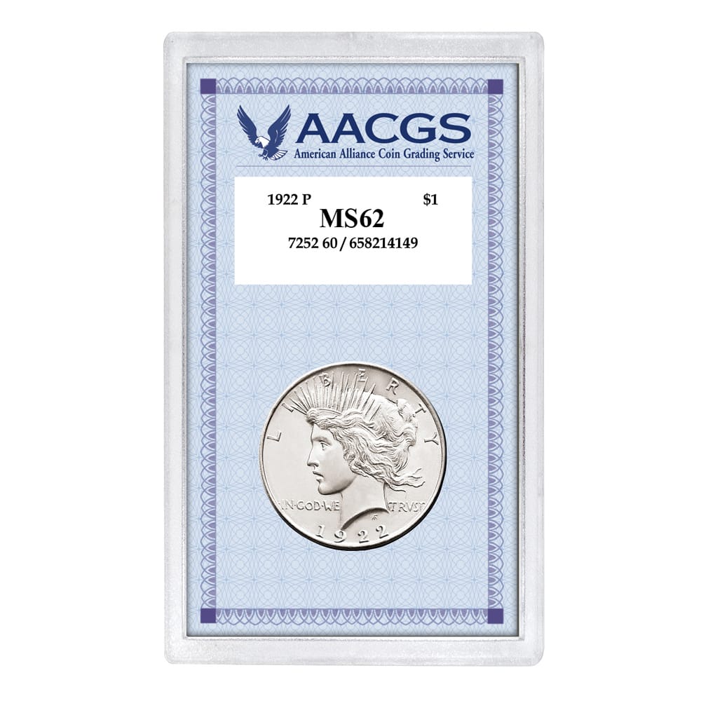 1922 Peace Silver Dollar Graded MS62