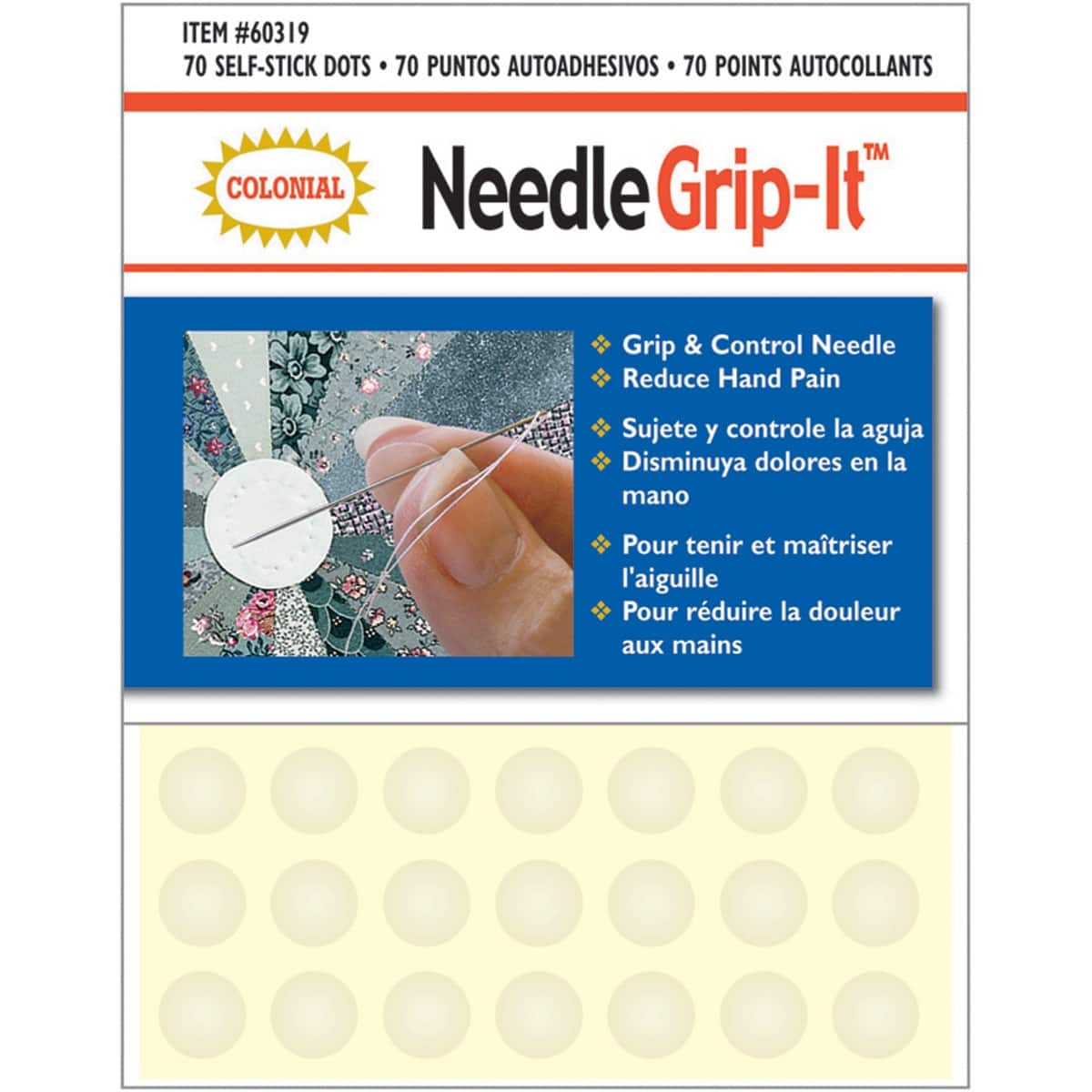 Colonial Needle Grip-It™ Flexible Self-Adhesive Dots, 70ct.
