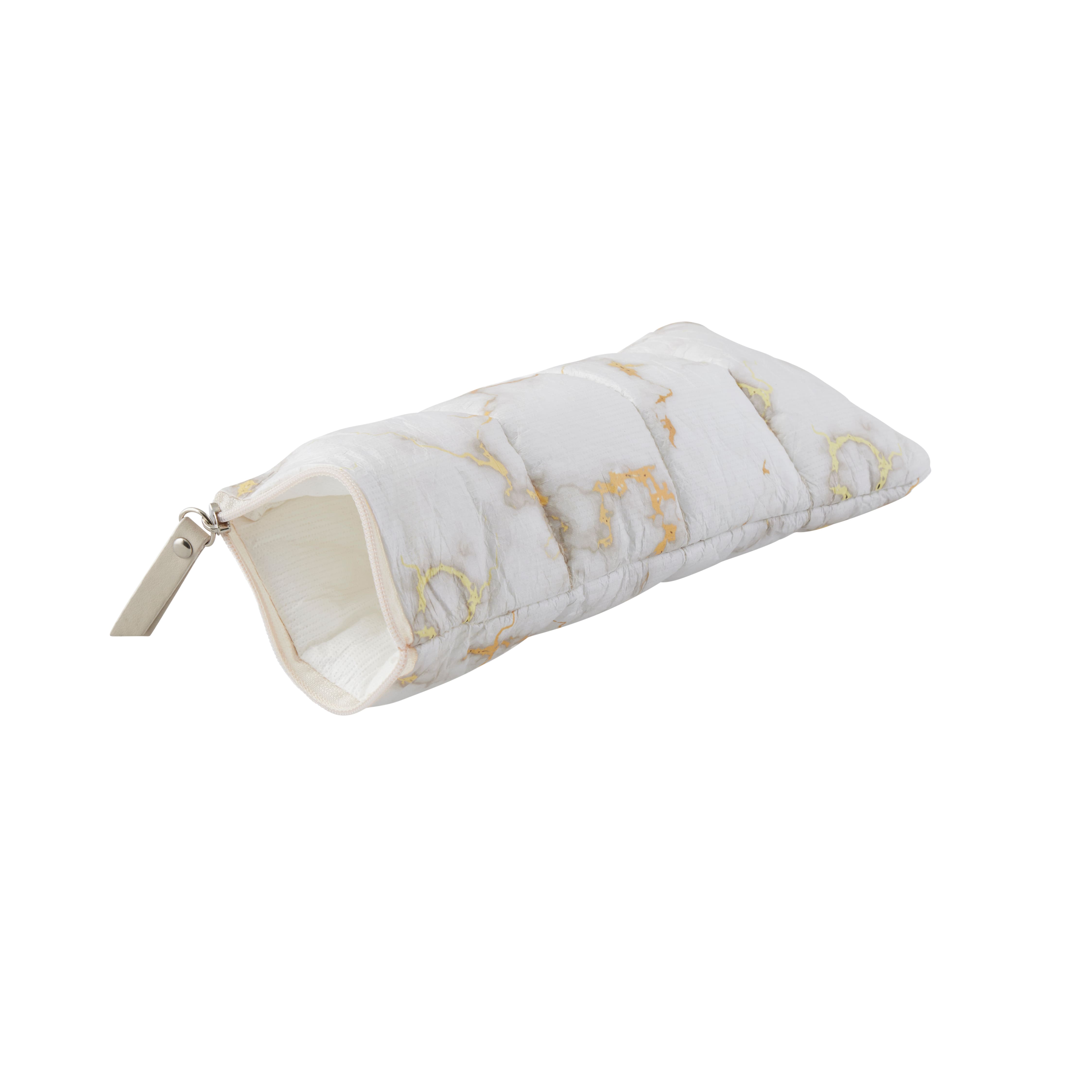 White Marble Puff Pencil Pouch by Ashland&#xAE;