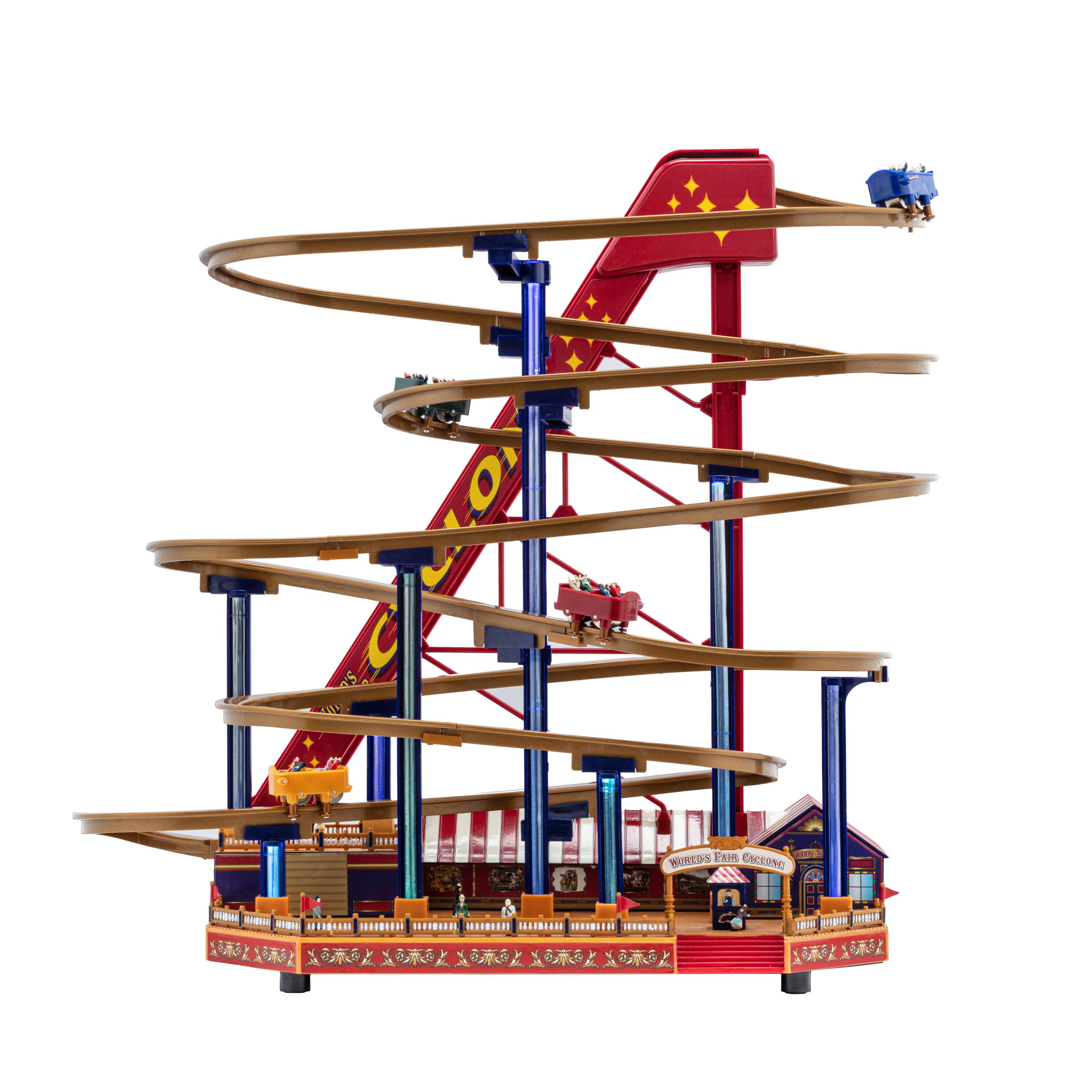 90th Anniversary Collection 16.5&#x22; Animated &#x26; Musical LED World&#x27;s Fair Roller Coaster Accent