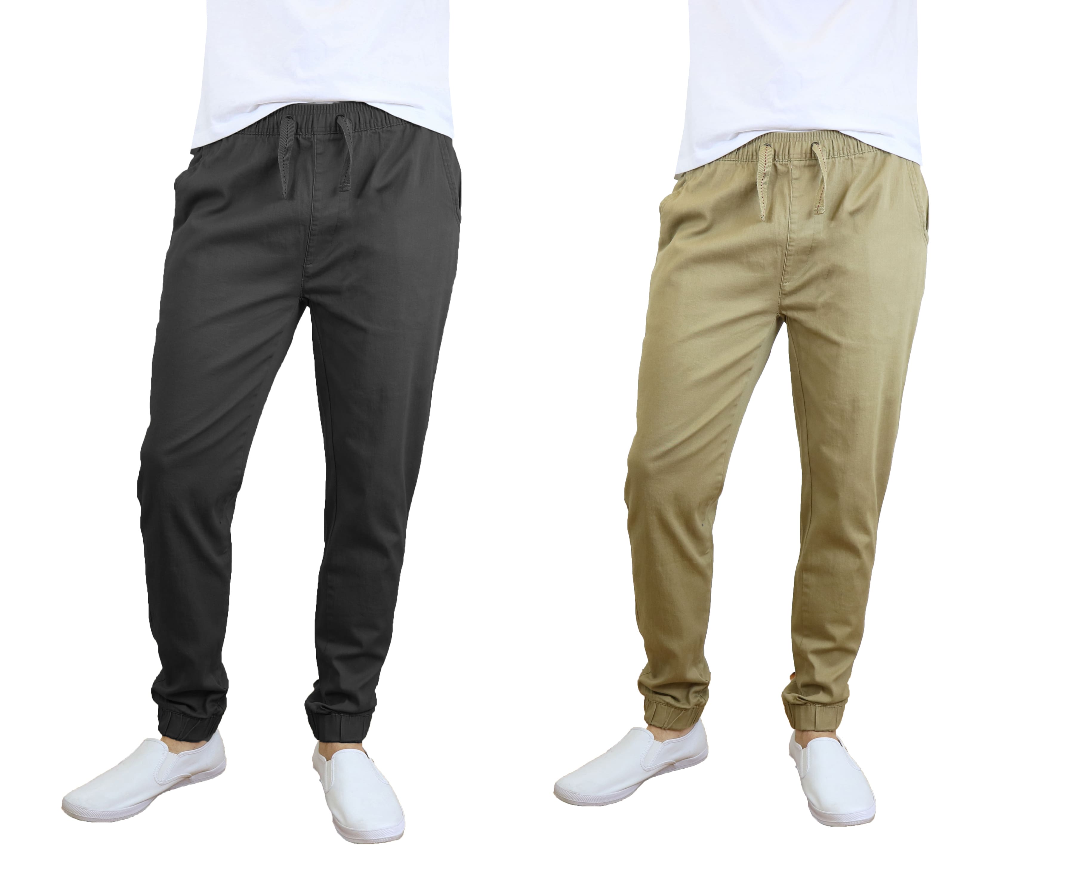Galaxy By Harvic Slim Fit Basic Stretch Twill Men's Joggers 2 Pack