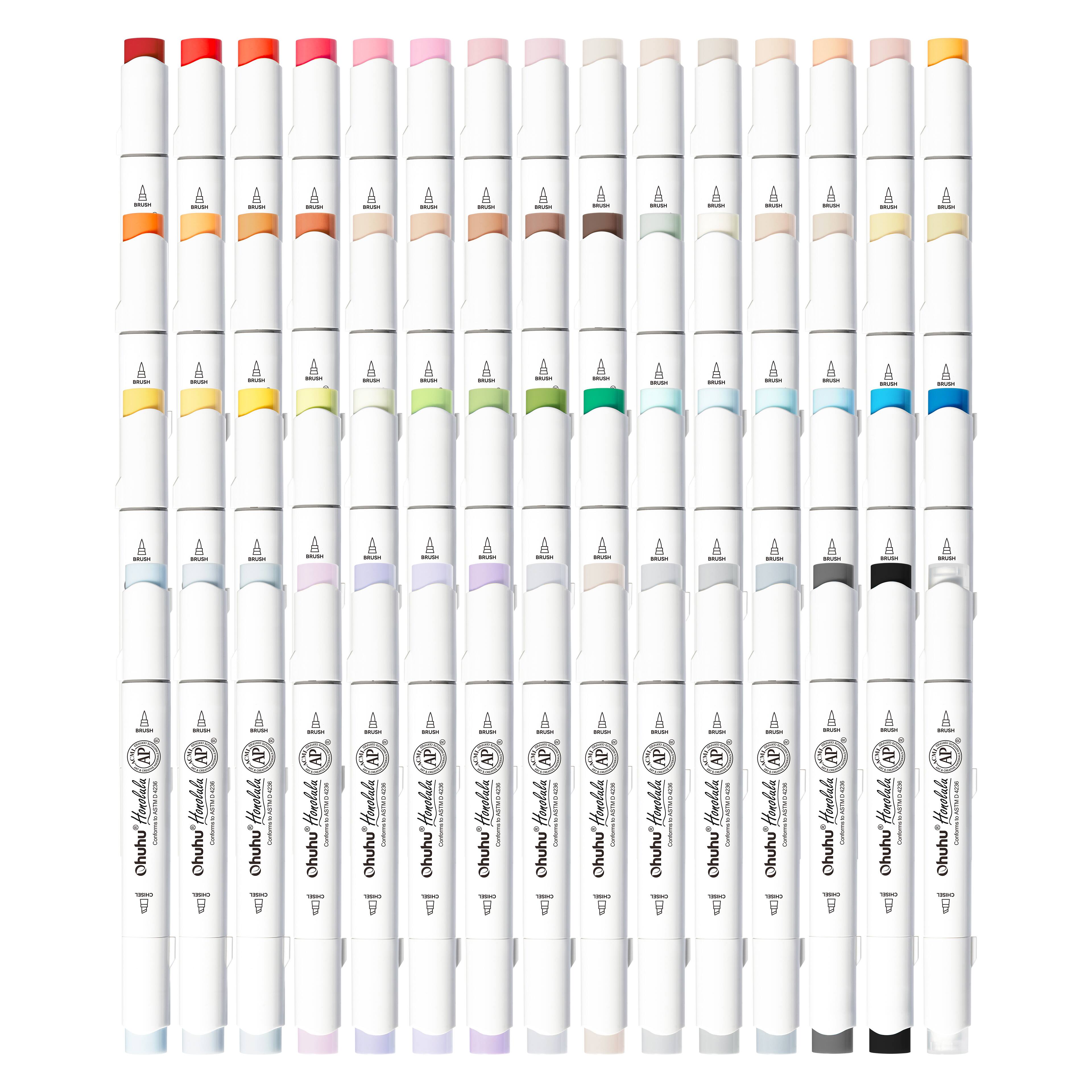 Ohuhu&#xAE; Honolulu Brush &#x26; Chisel Dual Tip Marker