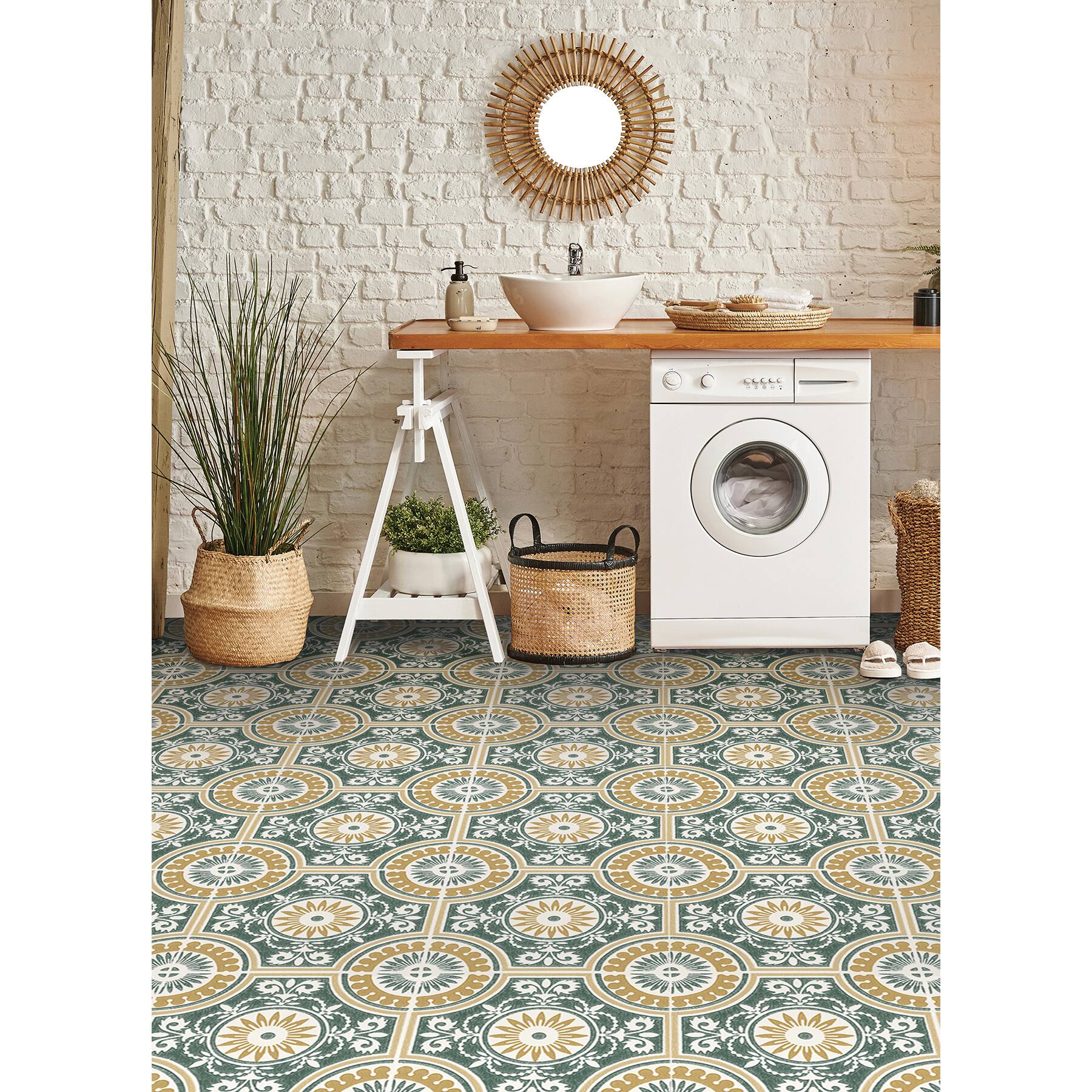 FloorPops Ezra Peel &#x26; Stick Floor Tiles