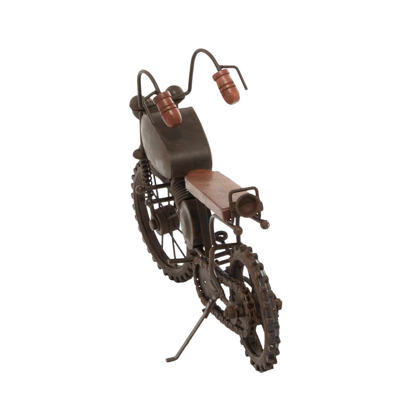 16&#x22; Black Metal Traditional Motorcycle Sculpture