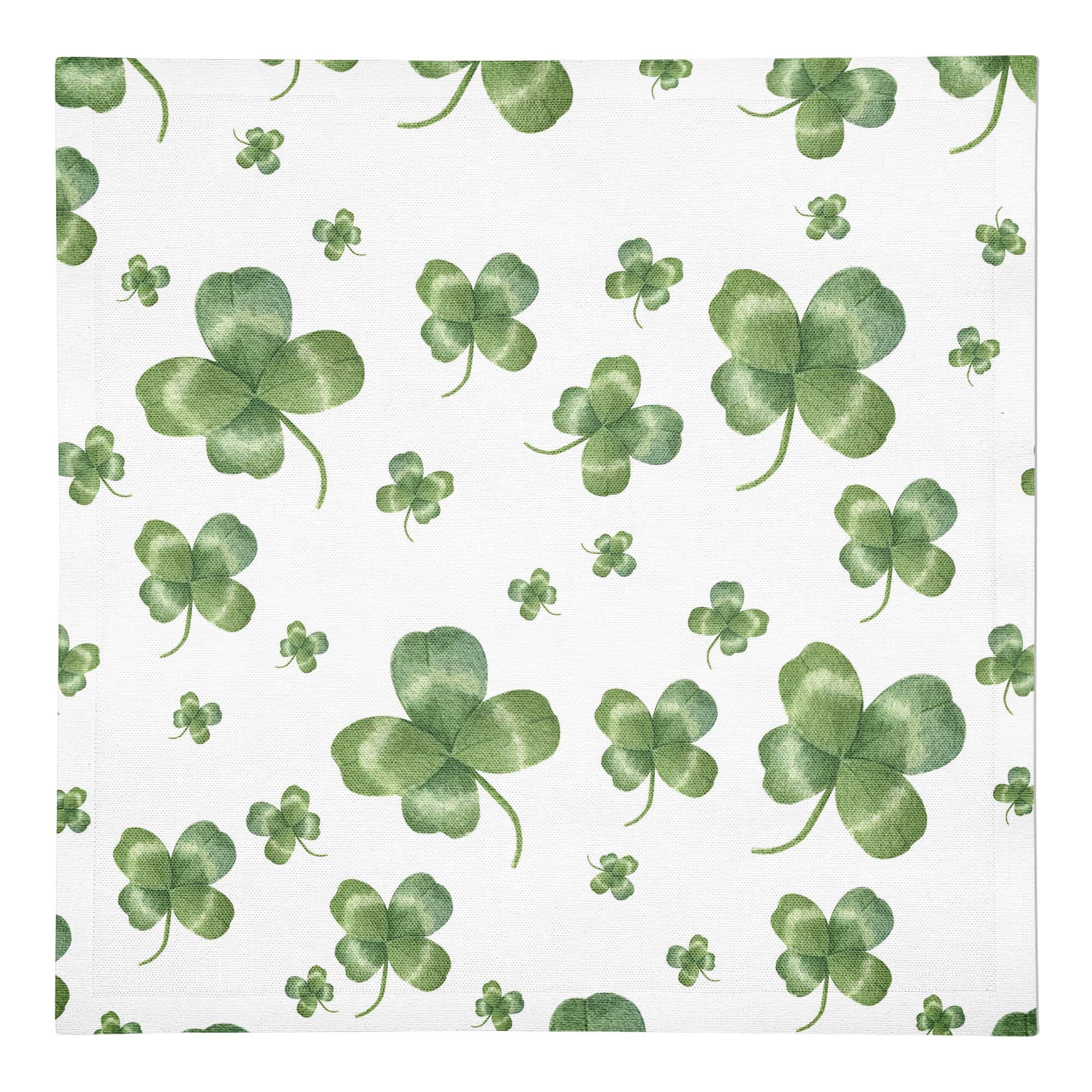 Painterly Shamrock Pattern 10" x 10" Cotton Twill Napkin