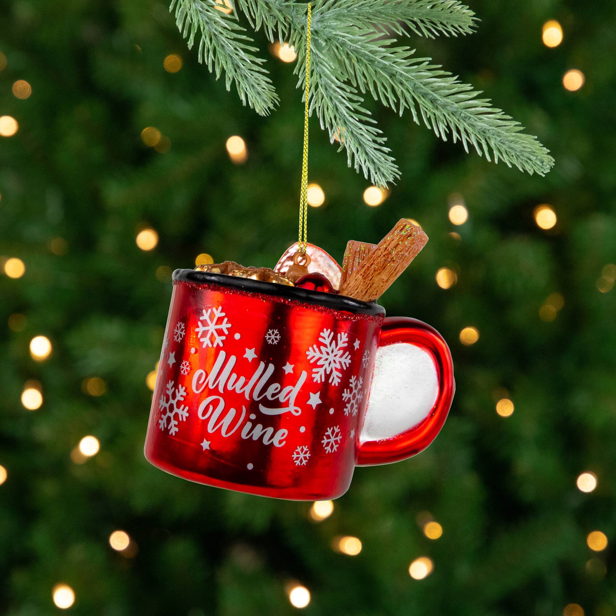 4&#x22; Mulled Wine Glass Christmas Ornament