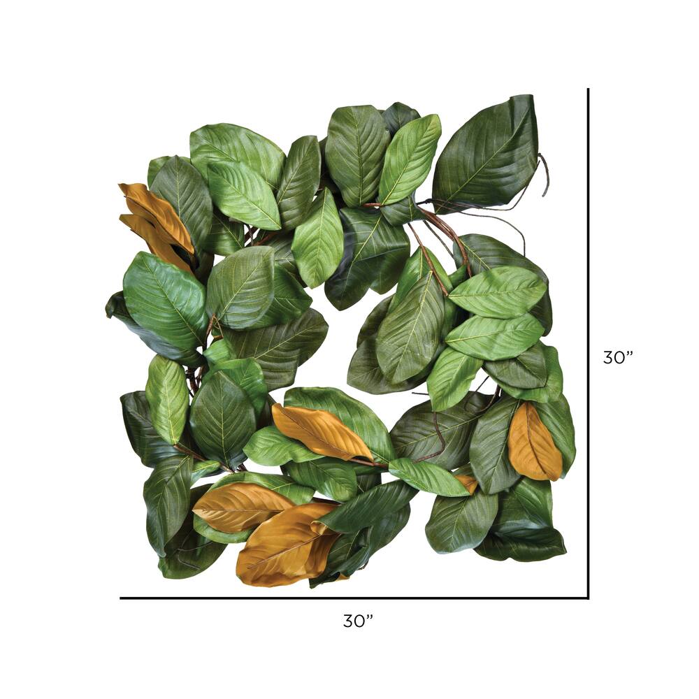 30&#x22; Green &#x26; Brown Magnolia Wreath