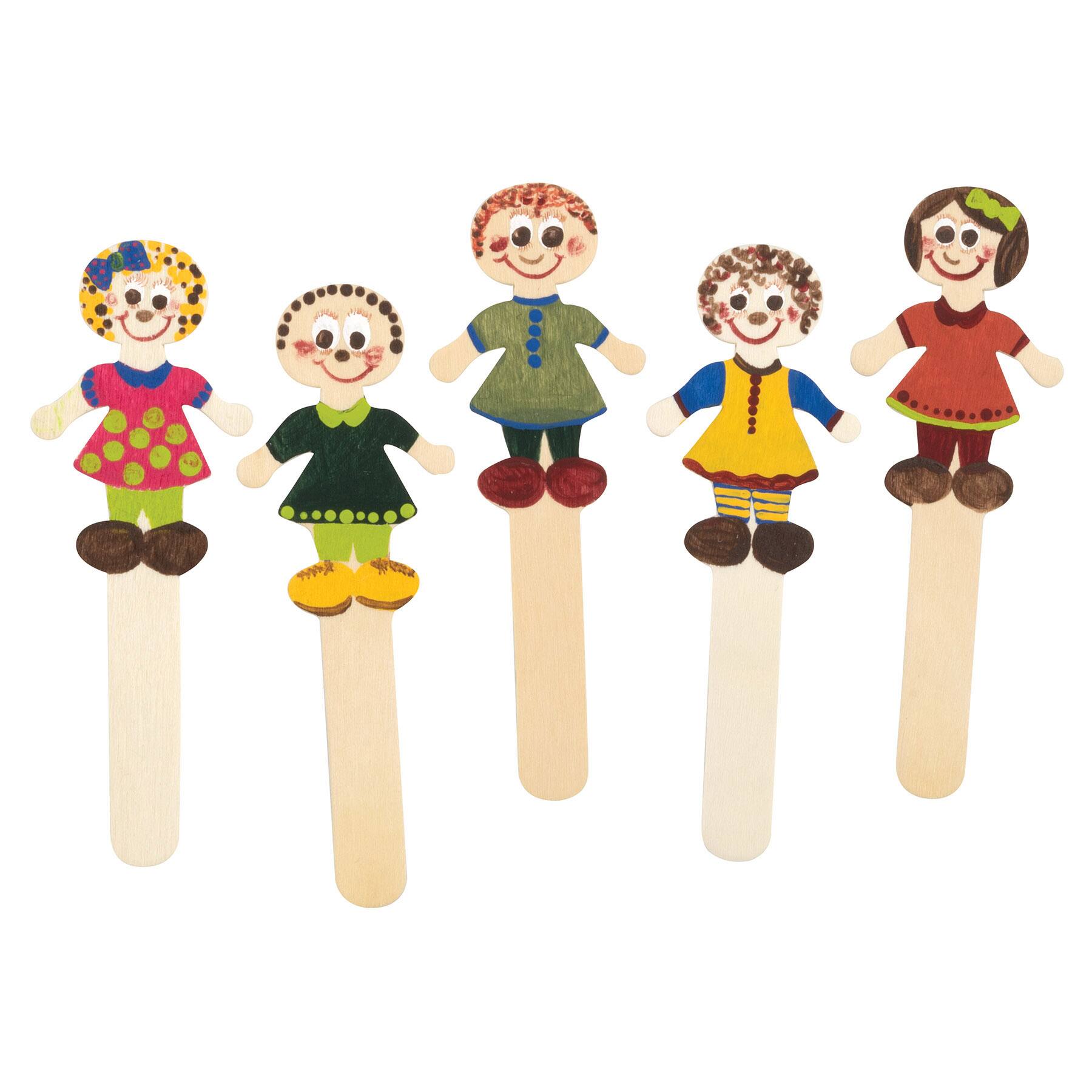 Creativity Street&#xAE; 5.5&#x22; Natural Wood People-Shaped Craft Sticks, 3 Packs of 36