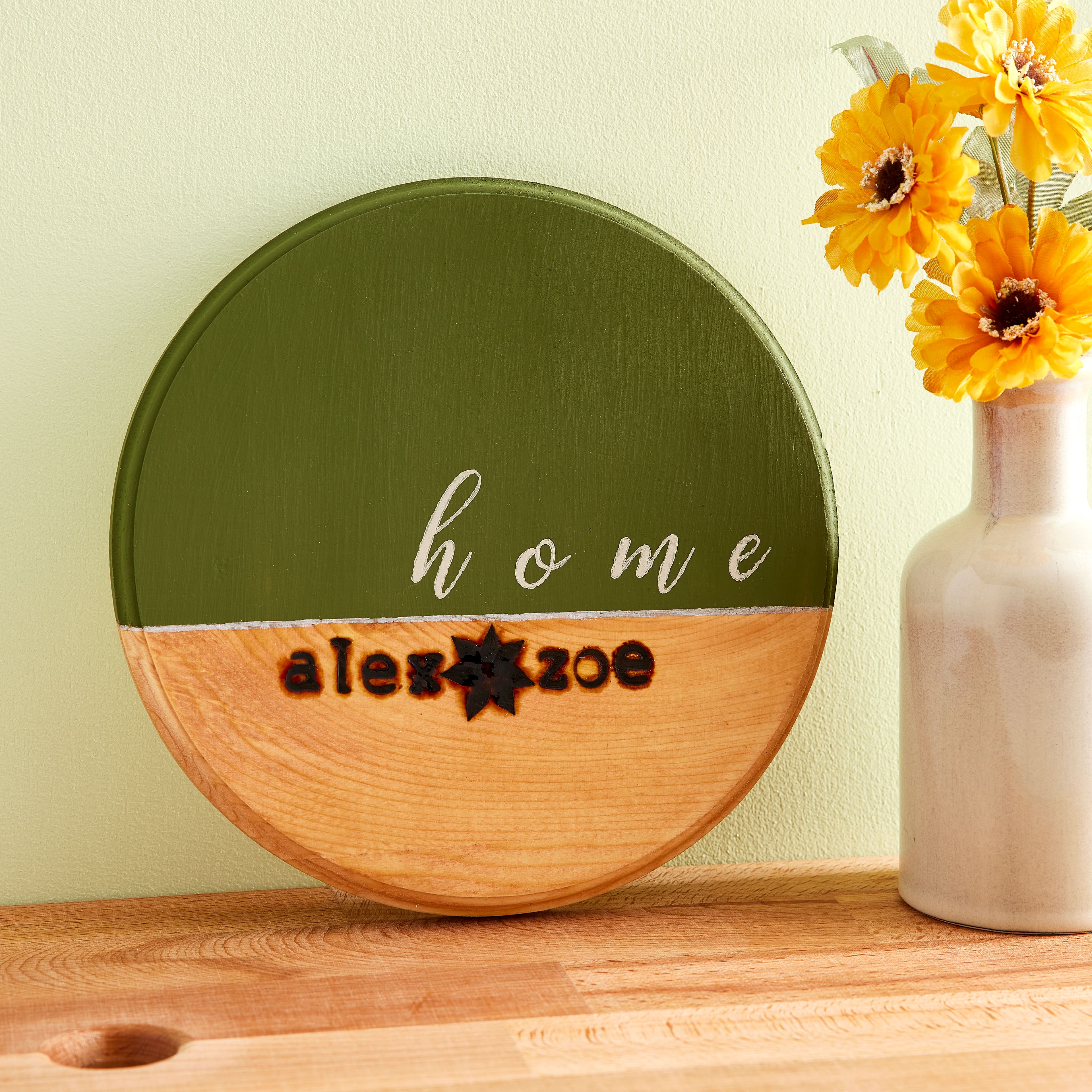 8 Pack: 8&#x22; Pine Circle Plaque by Make Market&#xAE;