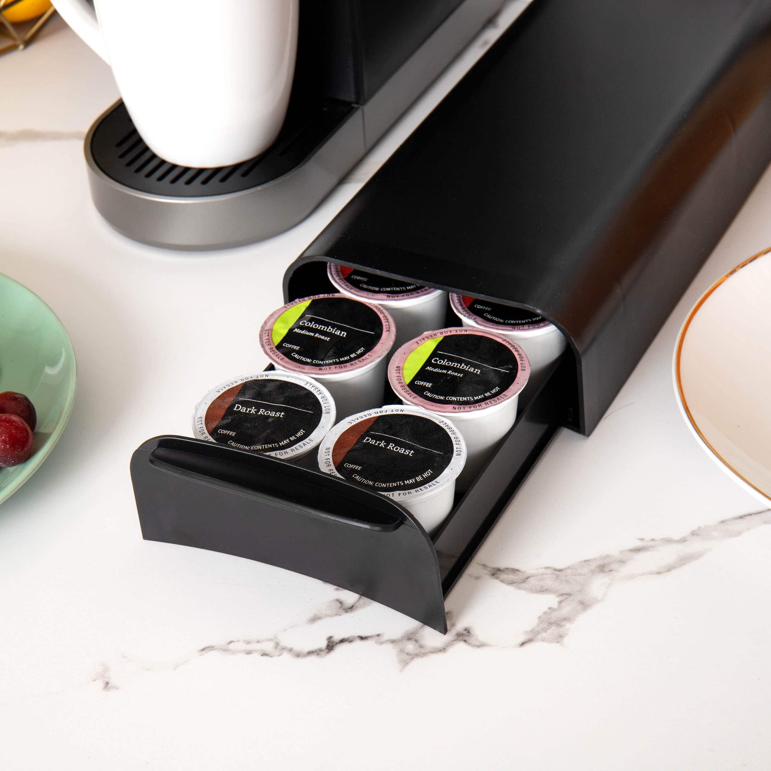 Mind Reader Black Compact Single Serve Coffee Pod Holder Coffee Station and Pod Capsule Storage Organizer