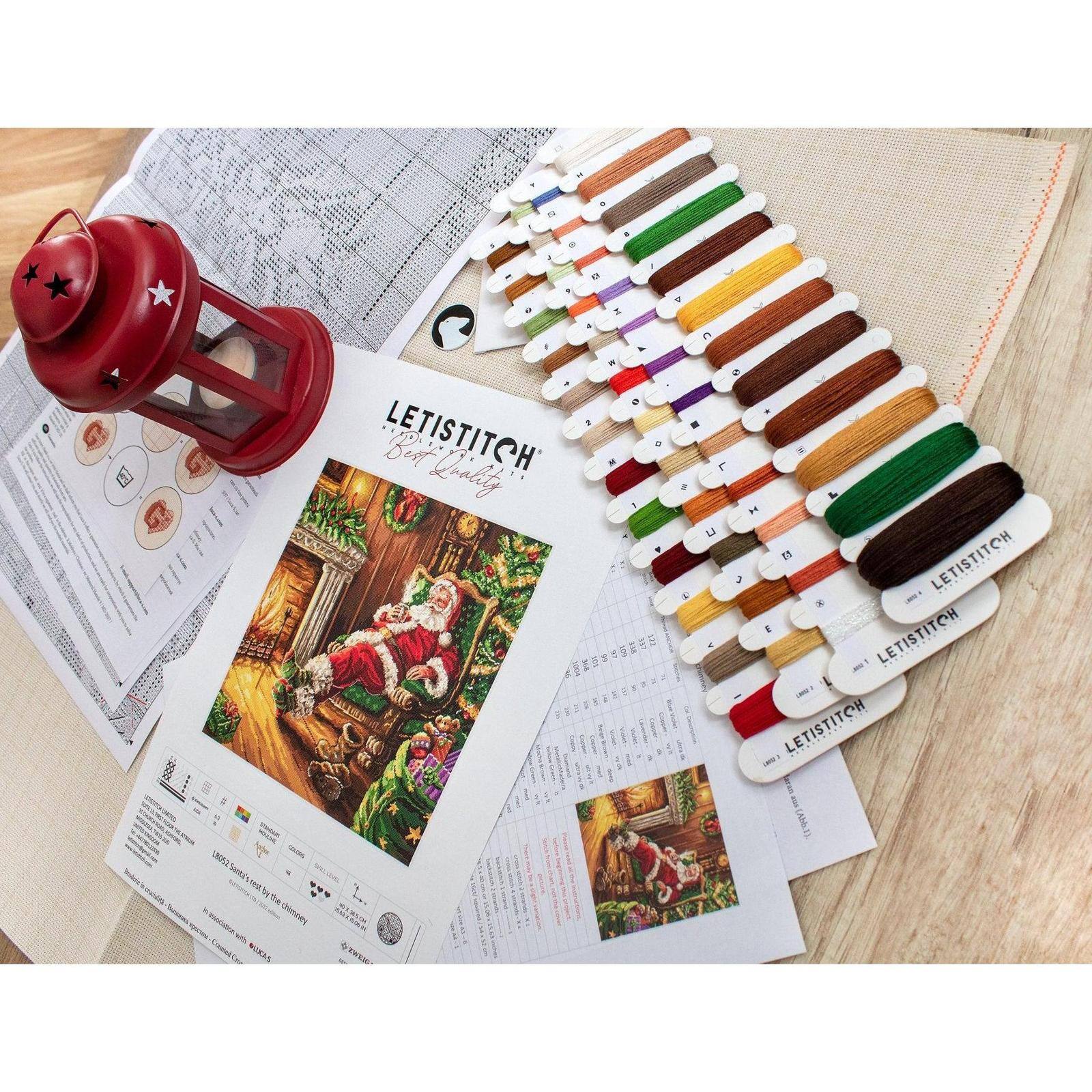 Letistitch Santa&#x27;s Rest by the Chimney Counted Cross Stitch Kit