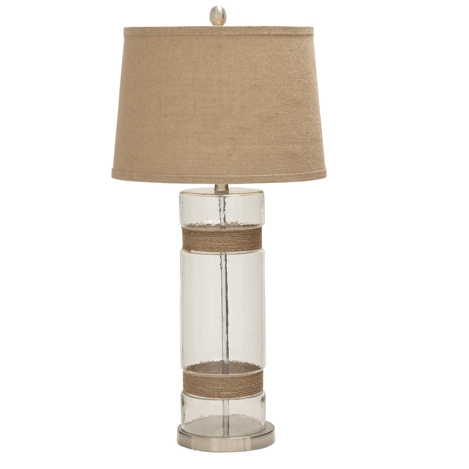 Set of 2 Silver Glass Rustic Table Lamp, 31"