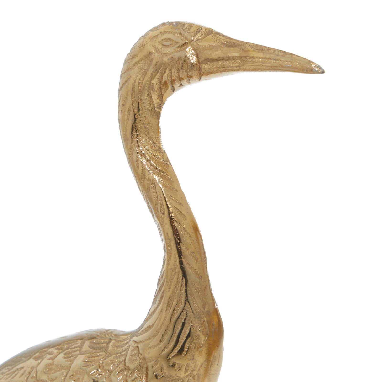 Gold Aluminum Crane Sculpture Set