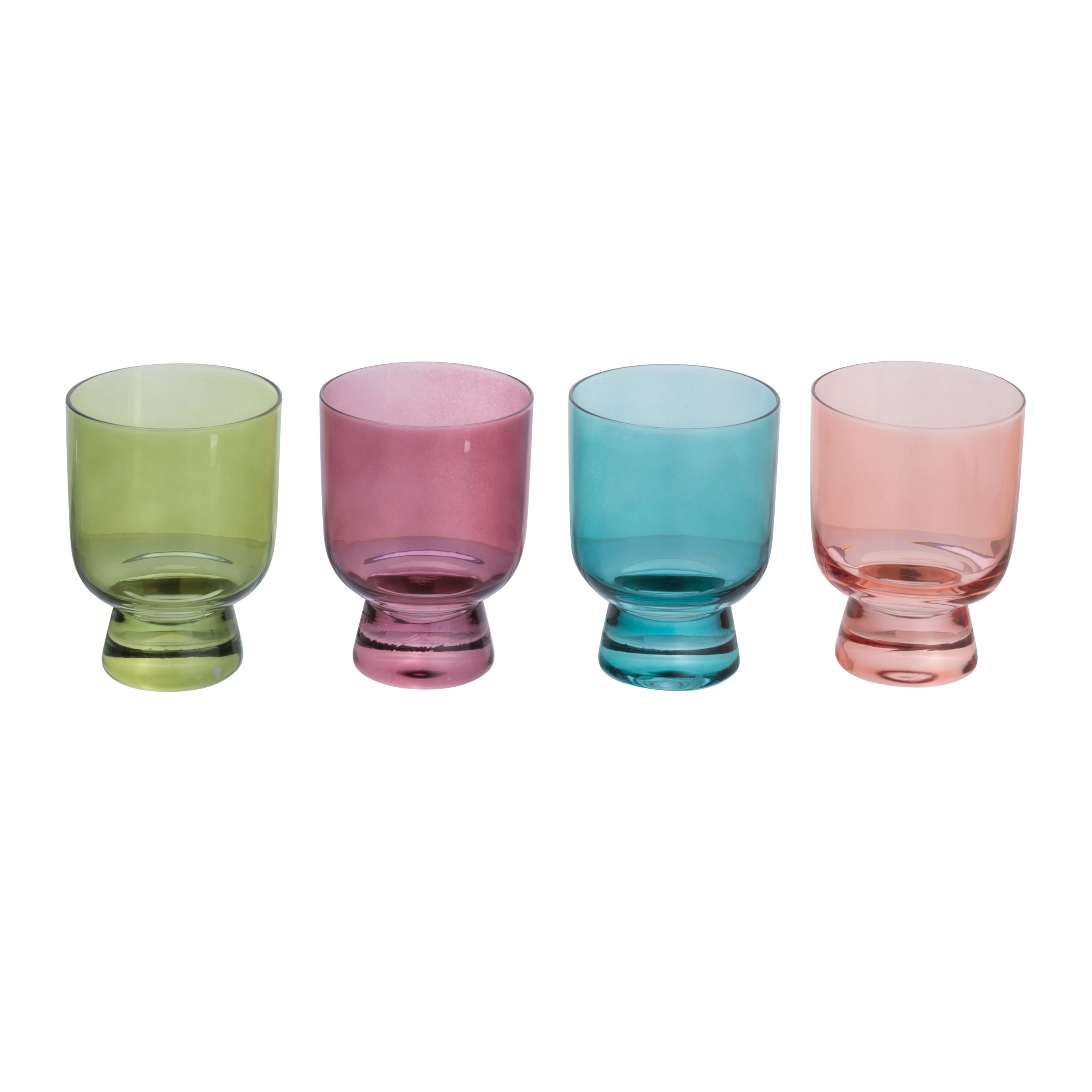 6oz. Hand Blown Footed Drinking Glasses Set