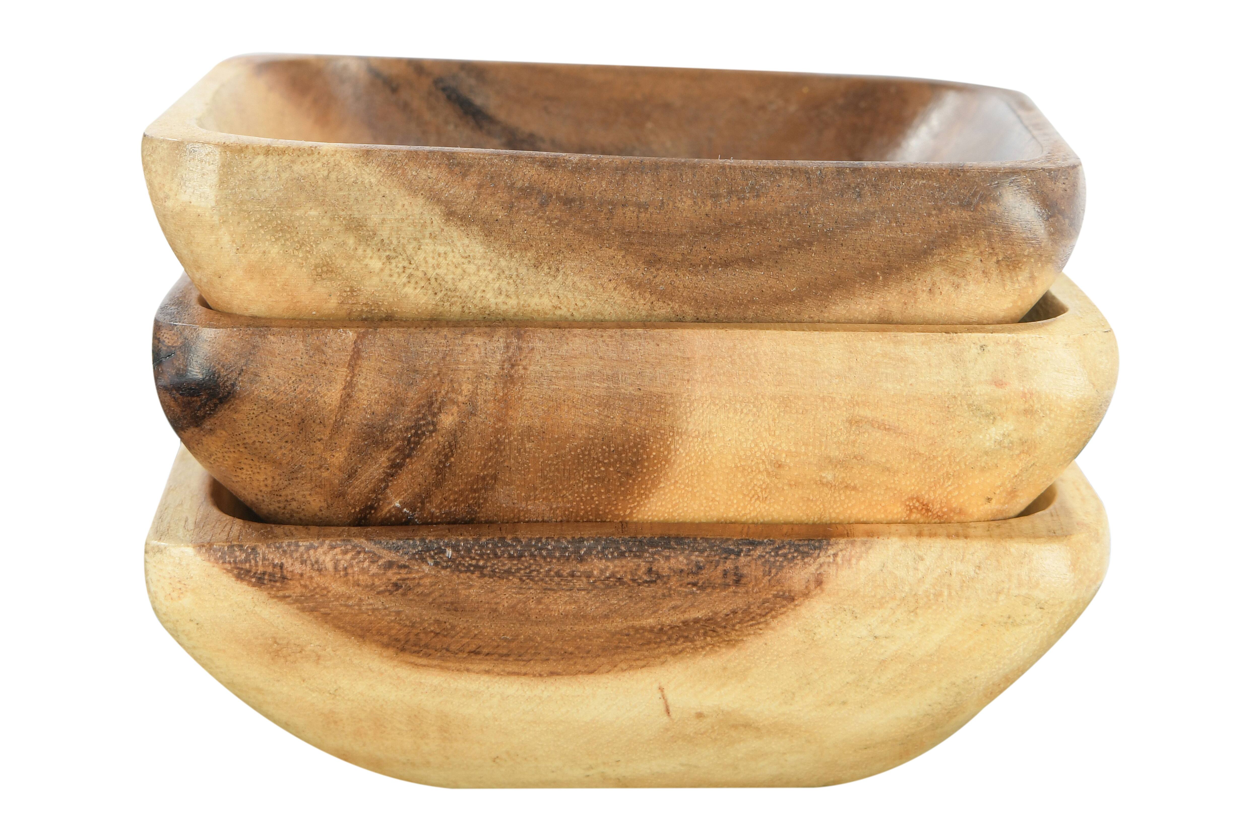 Hello Honey® Square Acacia Wood Bowl Set