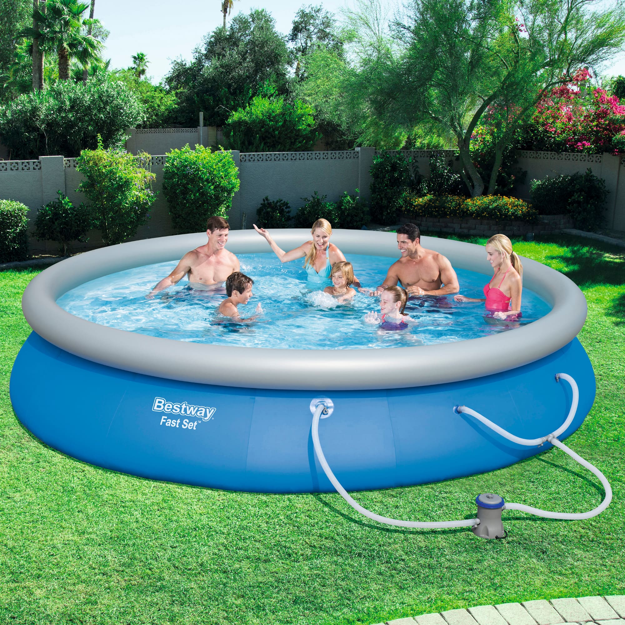 Bestway&#xAE; Fast Set&#x2122; 15ft. Round Inflatable Pool Set