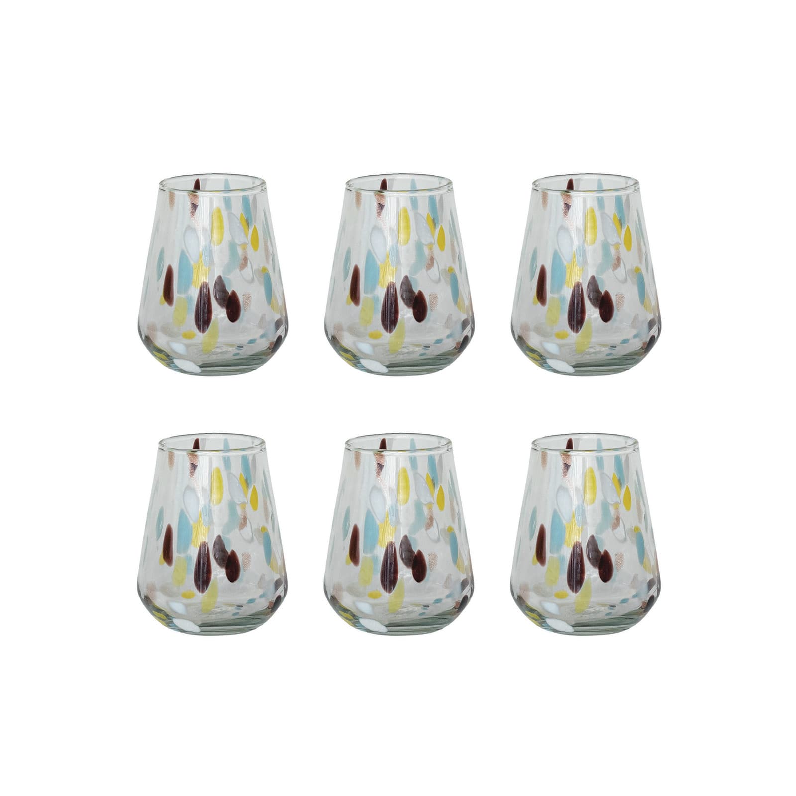 Hello Honey® 12.5oz. Blown Confetti Drinking Glasses, 6ct.