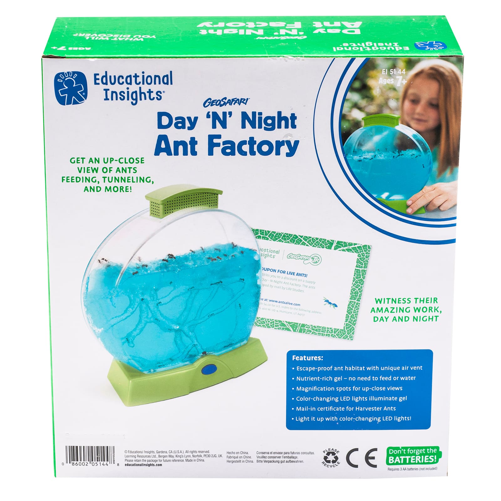 Educational Insights® Geosafari® Day 'N' Night Ant Factory