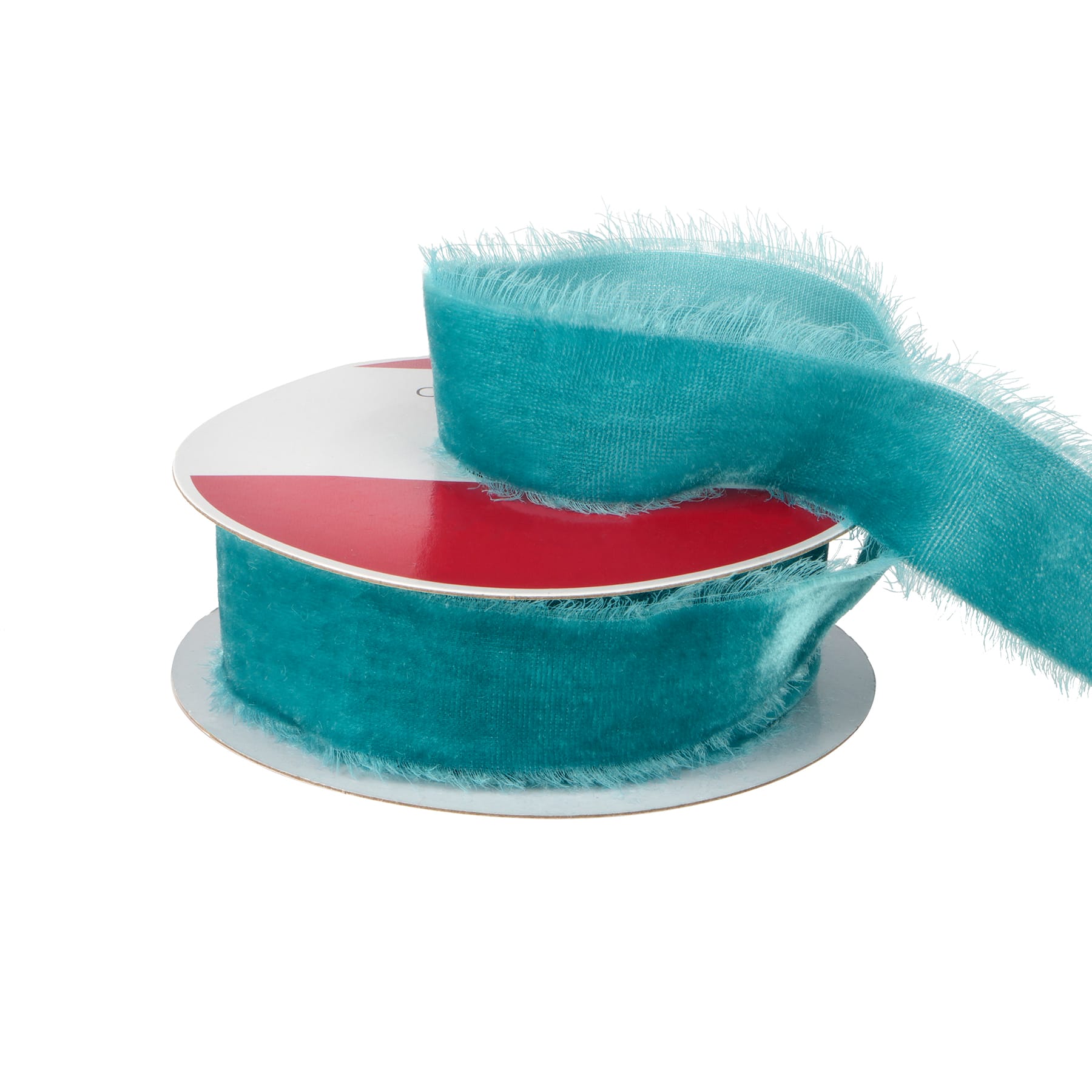 1.2&#x22; x 15ft. Turquoise Velvet Frayed Edge Ribbon by Celebrate It&#xAE;