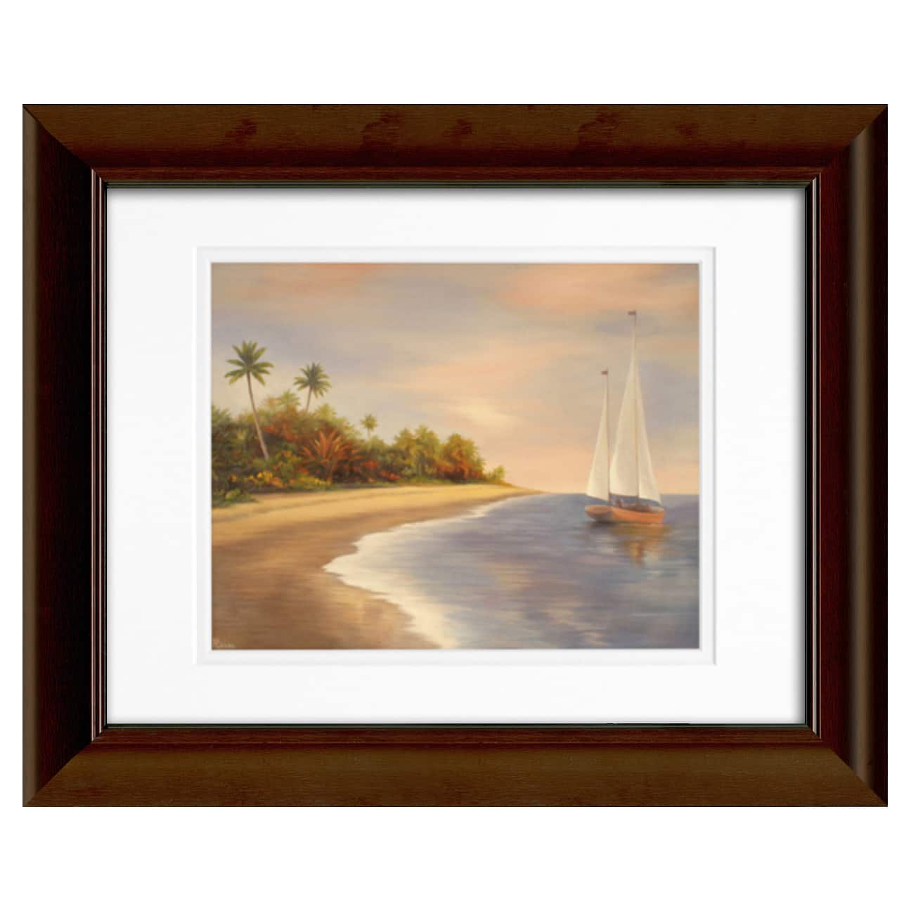 Timeless Frames&#xAE; Tropical Beach Sailboat Framed Wall Art