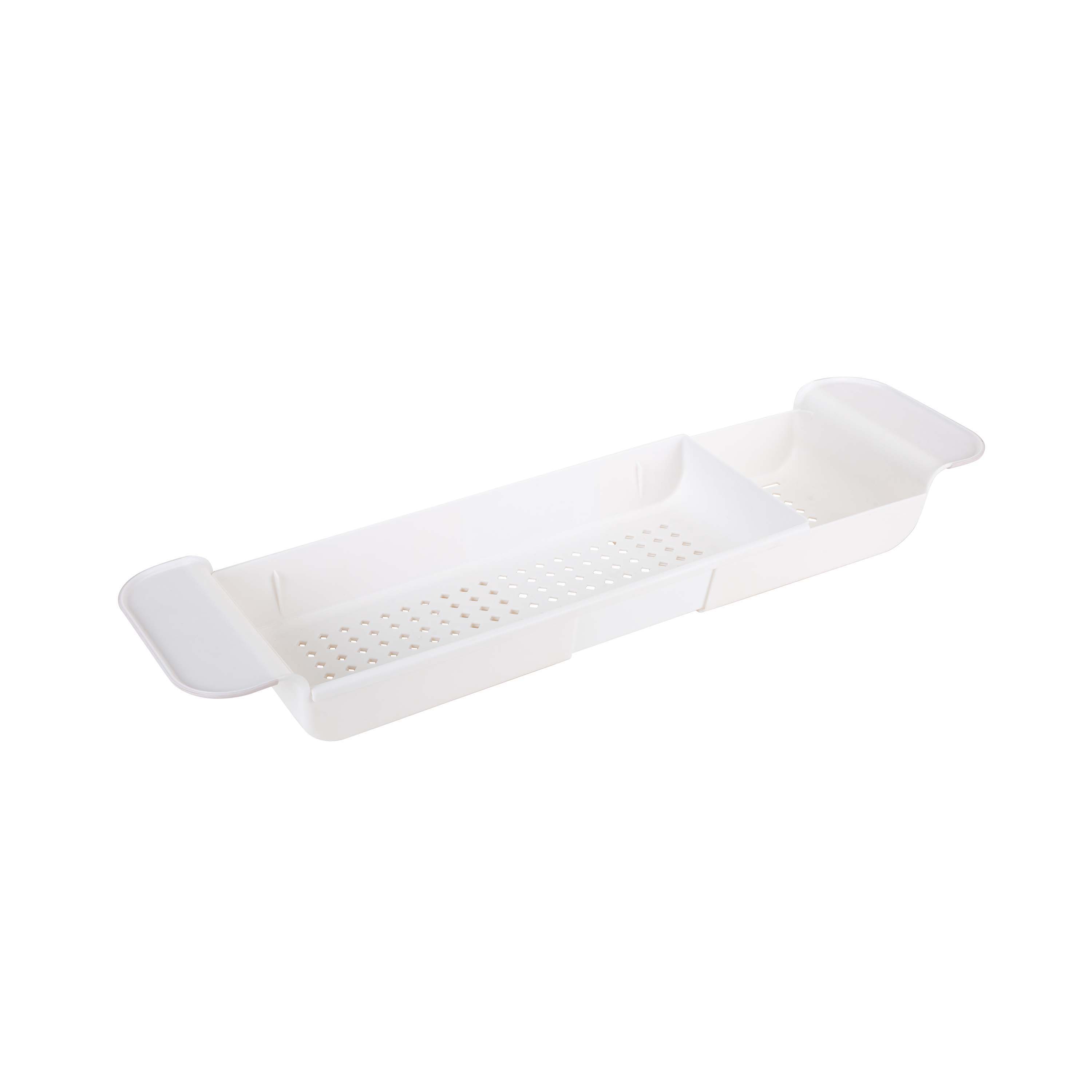 Bath Bliss White Expandable Non-Slip Bathtub Caddy