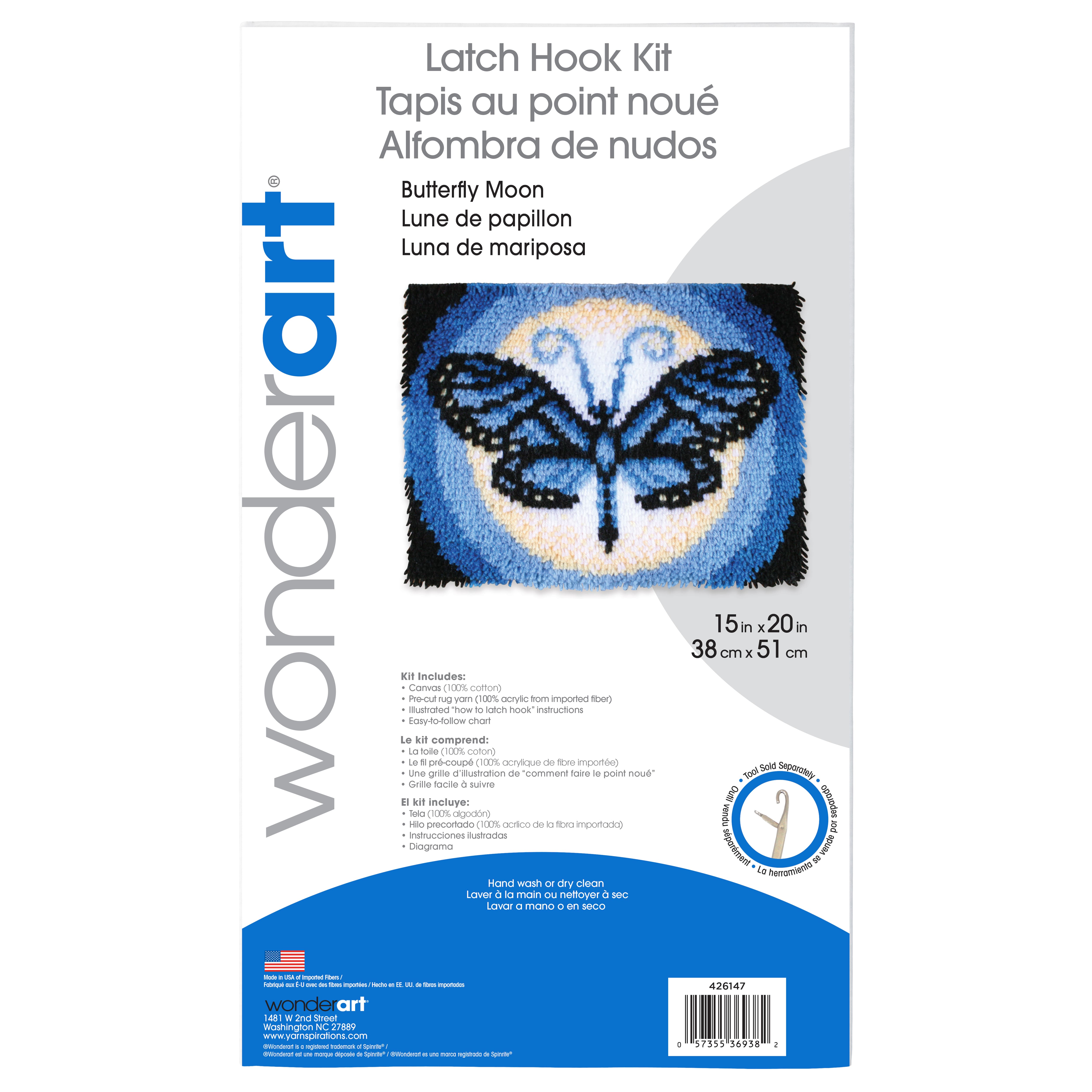Butterfly Latch Hook Kits, Large Latch Hook Rug Kit for Adults