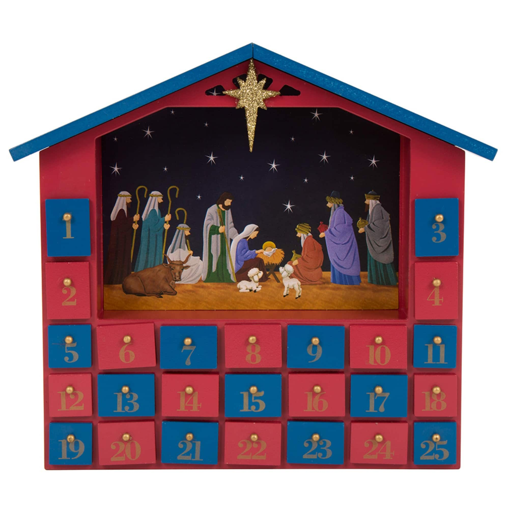 Glitzhome® 13" Wooden House Countdown Calendar with Drawers Décor | Michaels®