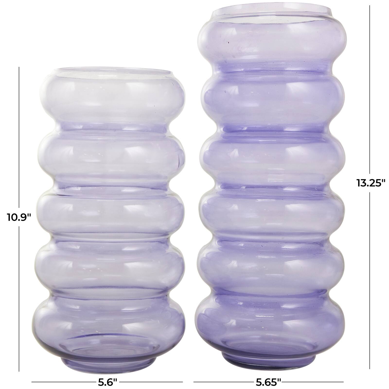 Purple Glass Bubble Vase Set