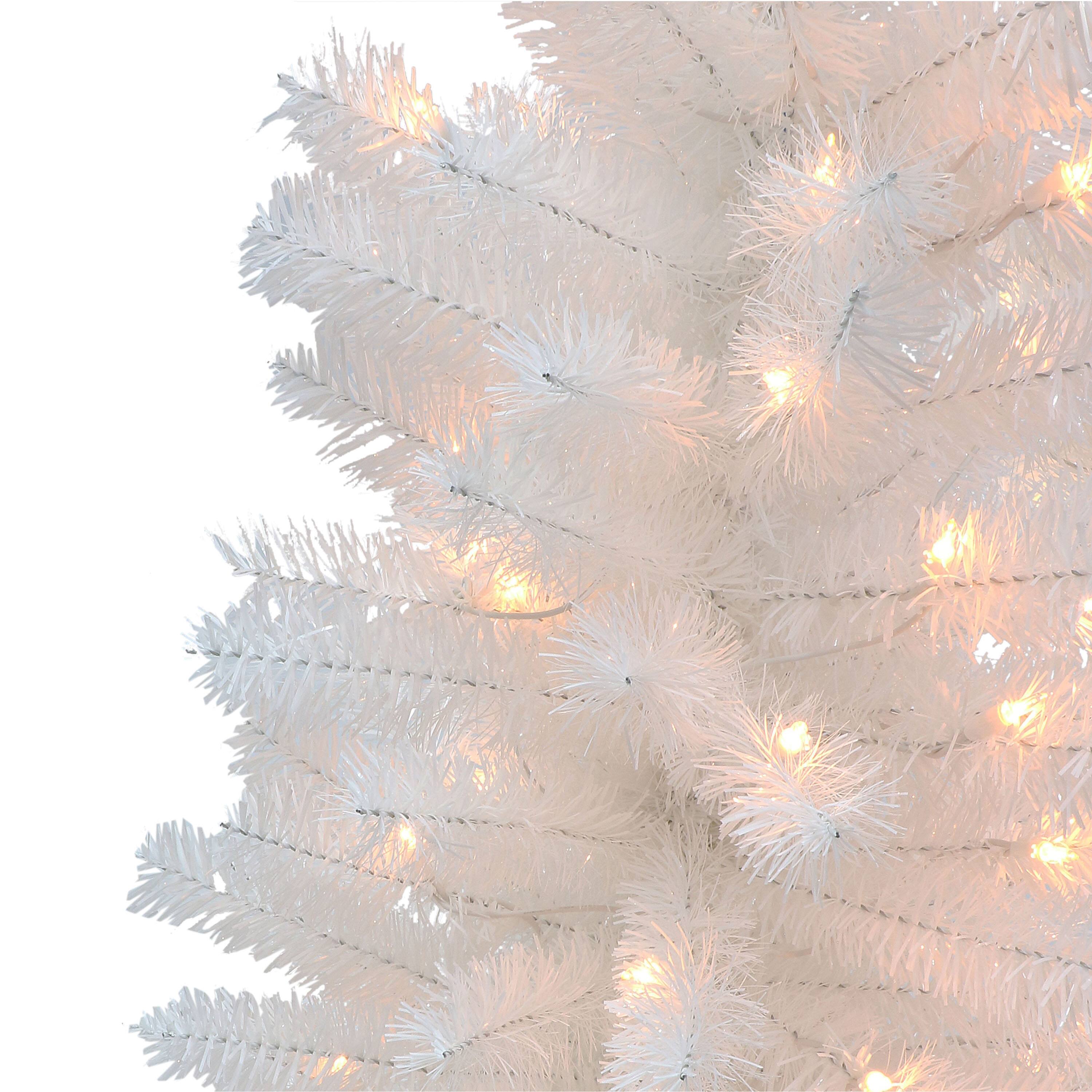 4.5ft. Pre-Lit White Tinsel Artificial Christmas Tree | Tinsel Trees ...