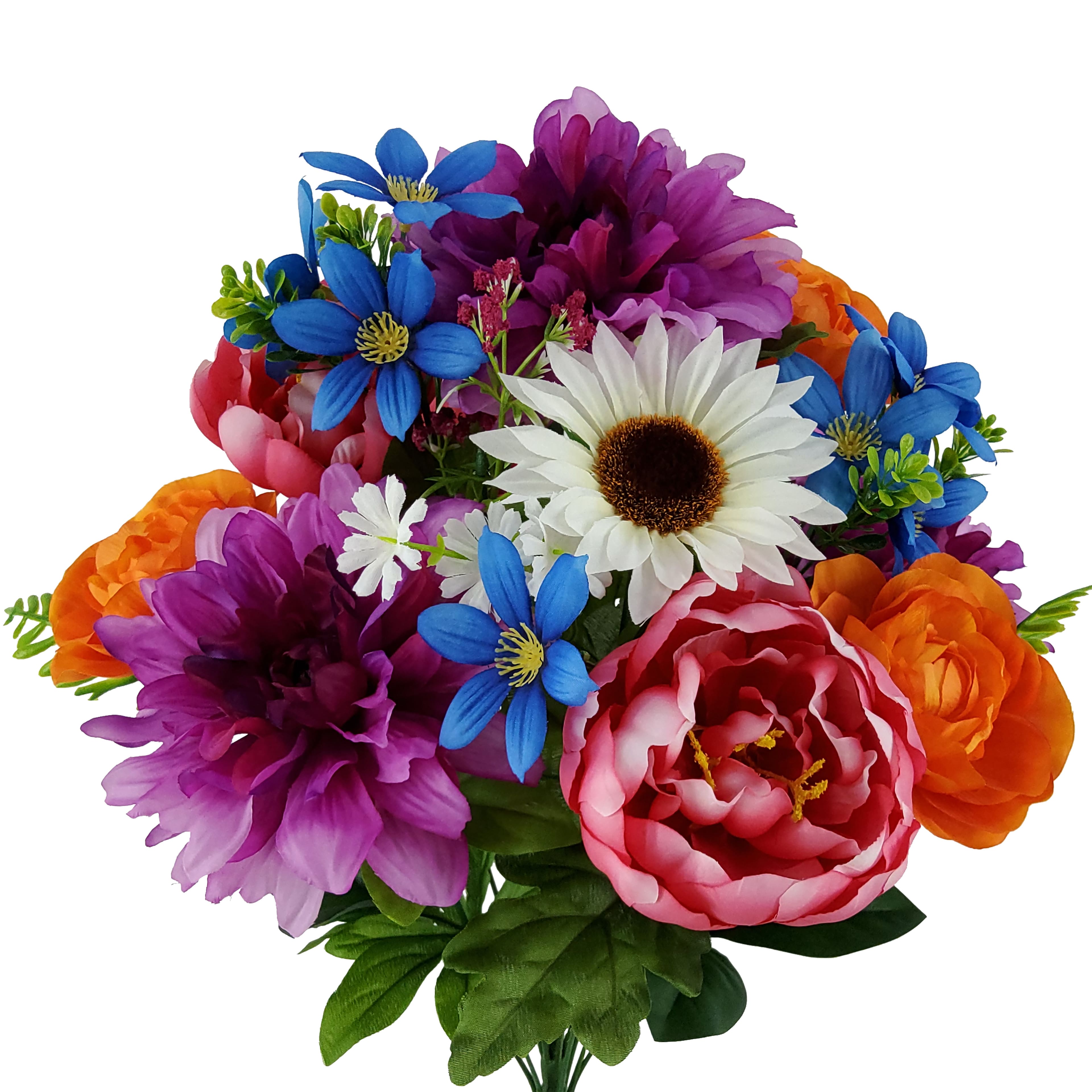 20.5&#x22; Purple &#x26; Pink Dahlia, Peony &#x26; Sunflower Bush by Ashland&#xAE;