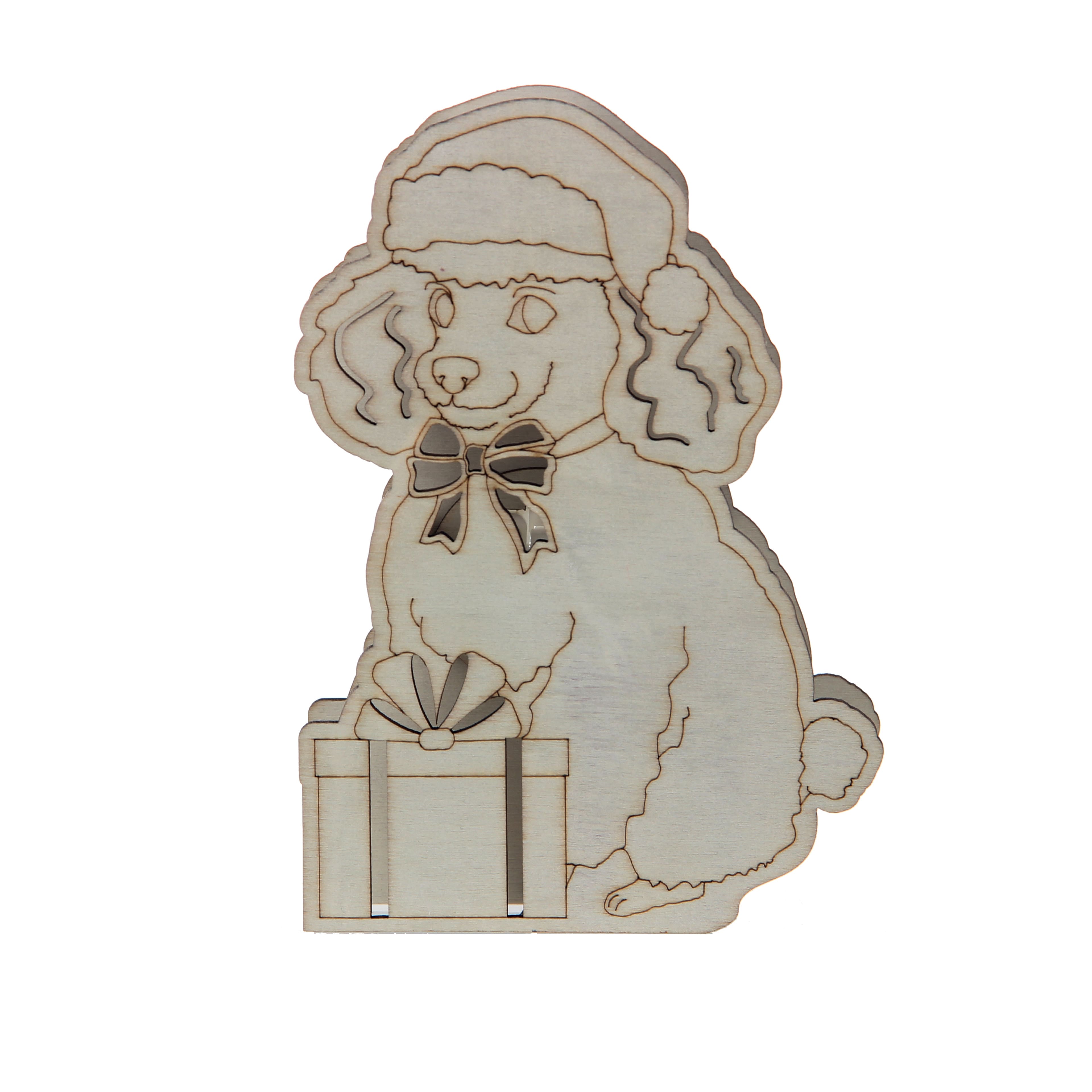 6.5&#x22; DIY Poodle LED Wood D&#xE9;cor by Make Market&#xAE;
