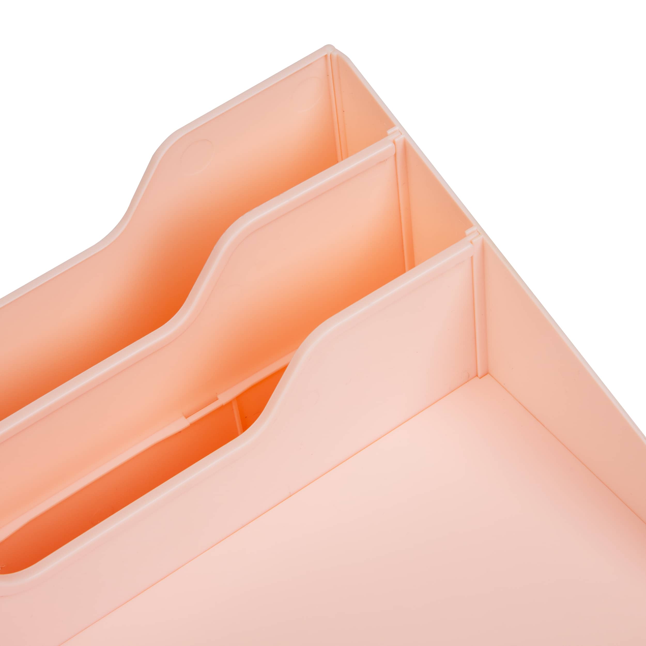 Mind Reader Desktop Organizer, Vertical File Holder, Paper Trays, Office, Plastic, Pink