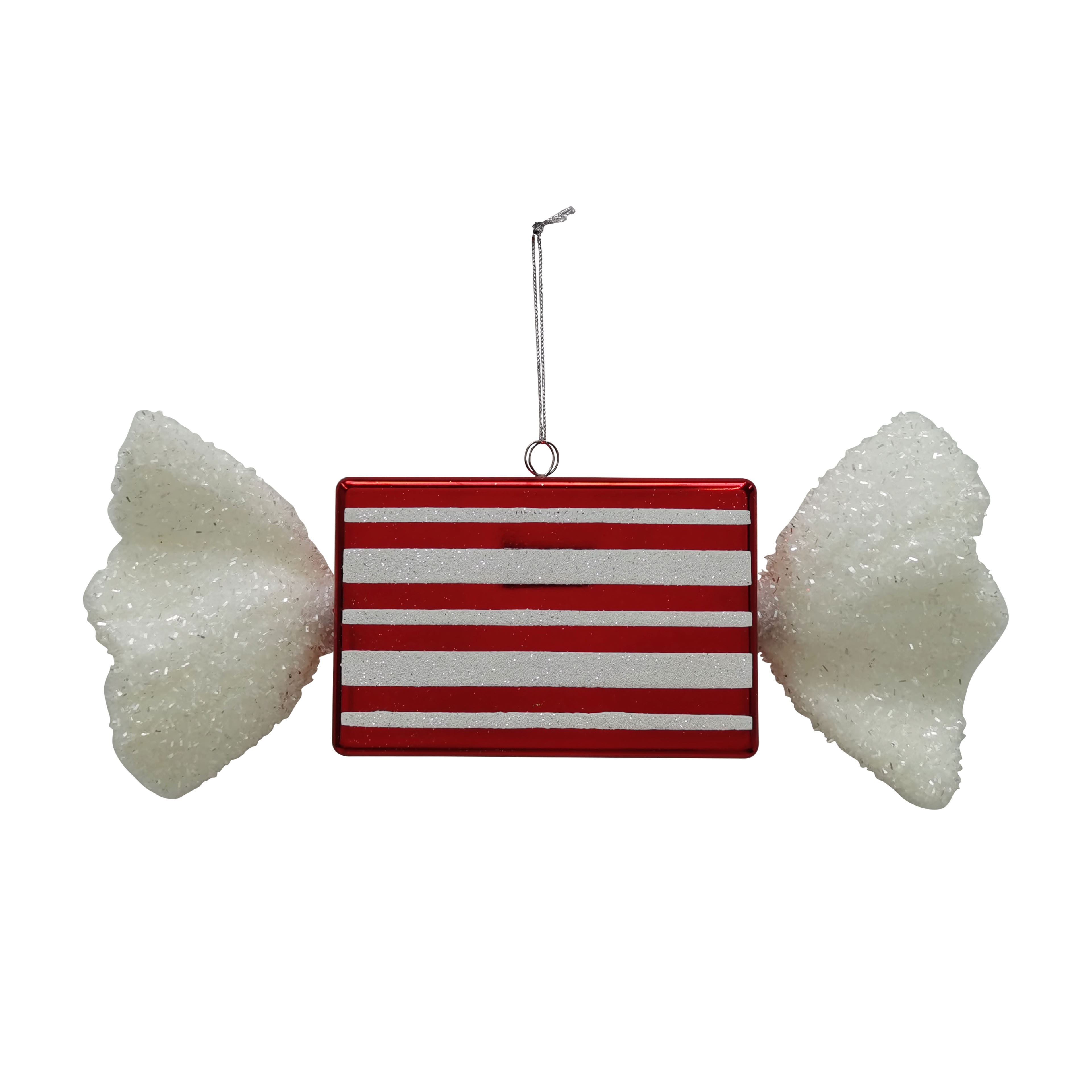 13.25&#x22; Red &#x26; White Glitter Jumbo Peppermint Stripes Candy Ornament by Ashland&#xAE;