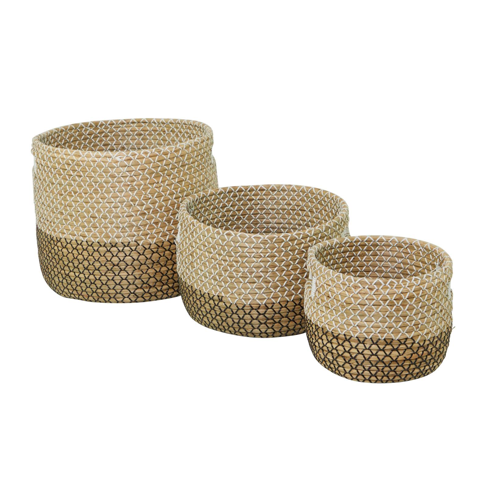 Brown Seagrass Bohemian Storage Baskets, 3ct.