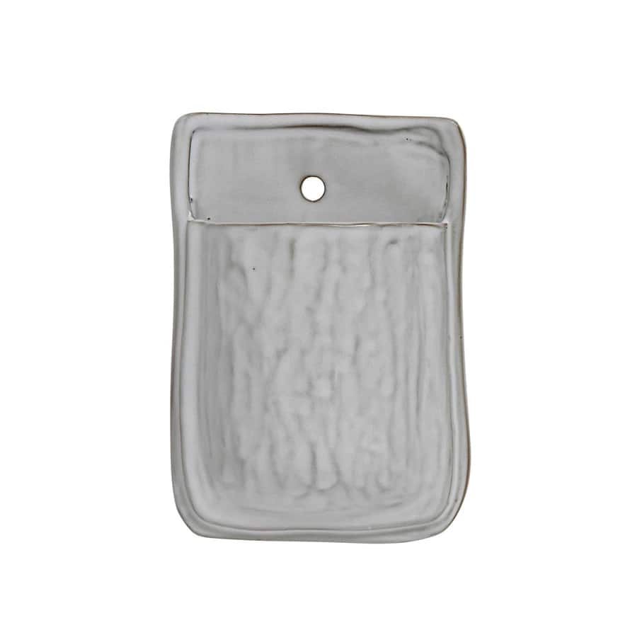 Hello Honey® 8" Large White Square Terra Cotta Wall Planter