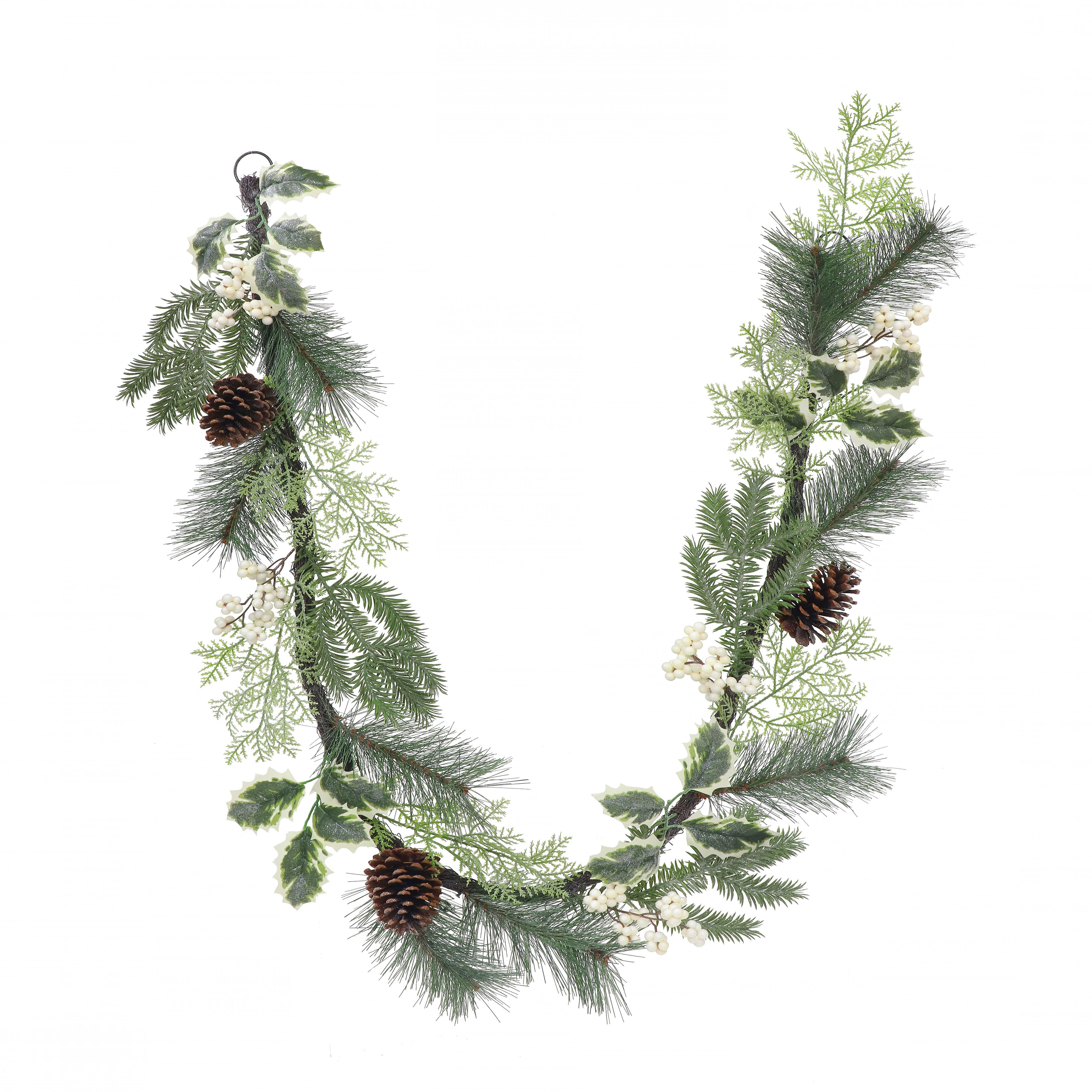 6ft. Green &#x26; Cream Mixed Pine, Berry &#x26; Pinecone Garland by Ashland&#xAE;