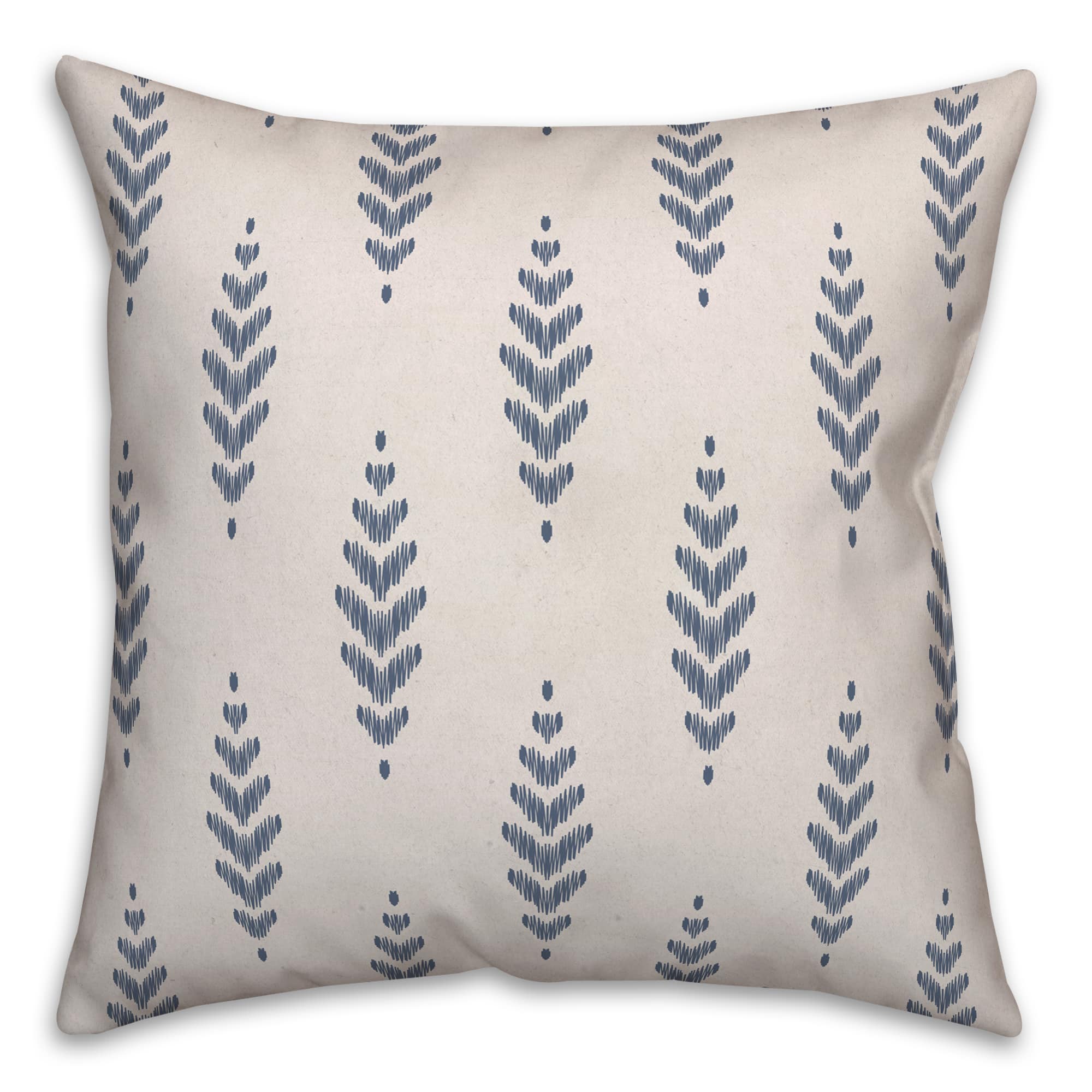 Modern Indigo Ikat Throw Pillow 18" x 18"