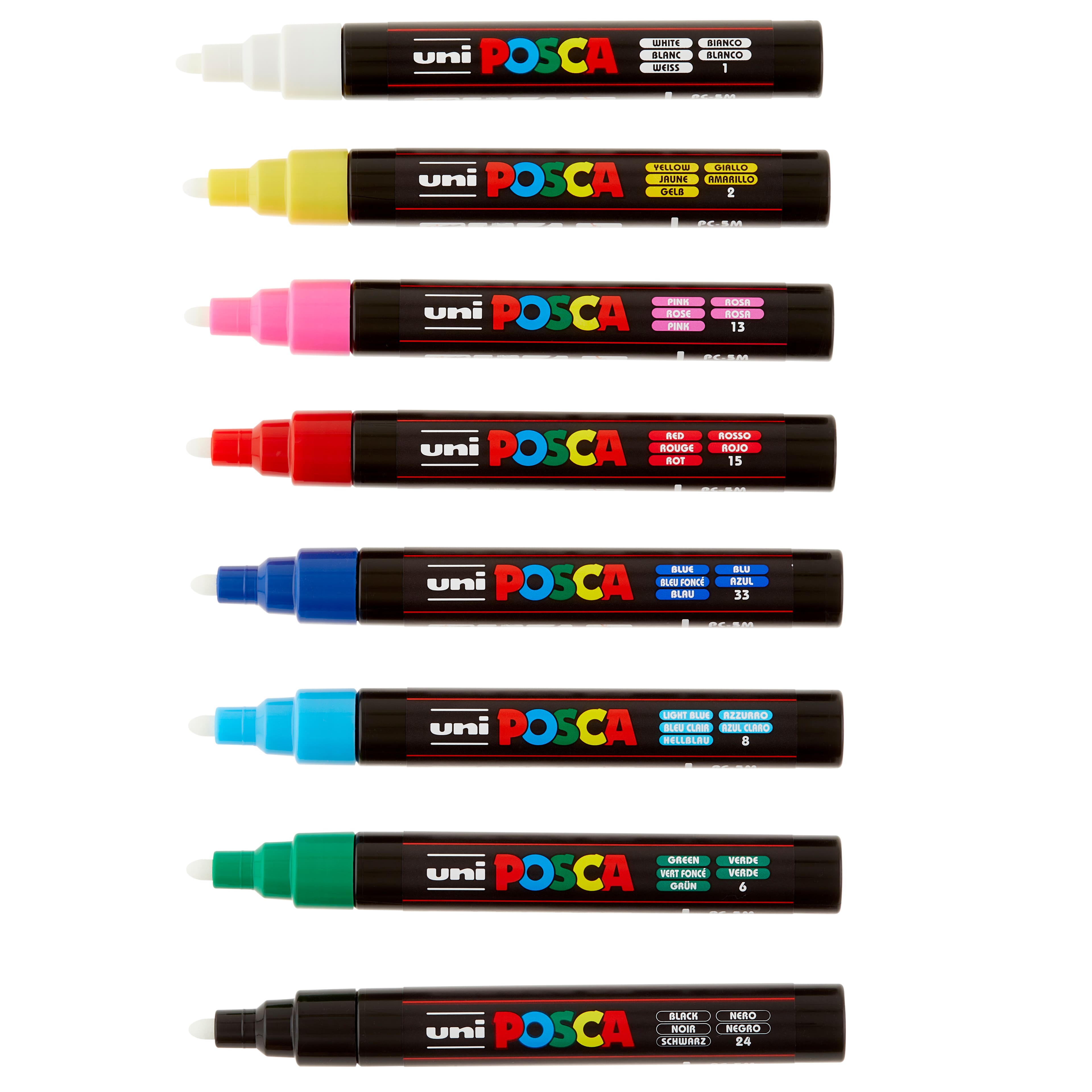 24 Posca Paint Markers, 3M Fine Posca Markers with Reversible Tips, Posca  Marker Set of Acrylic Paint Pens | Posca Pens for Art Supplies, Fabric