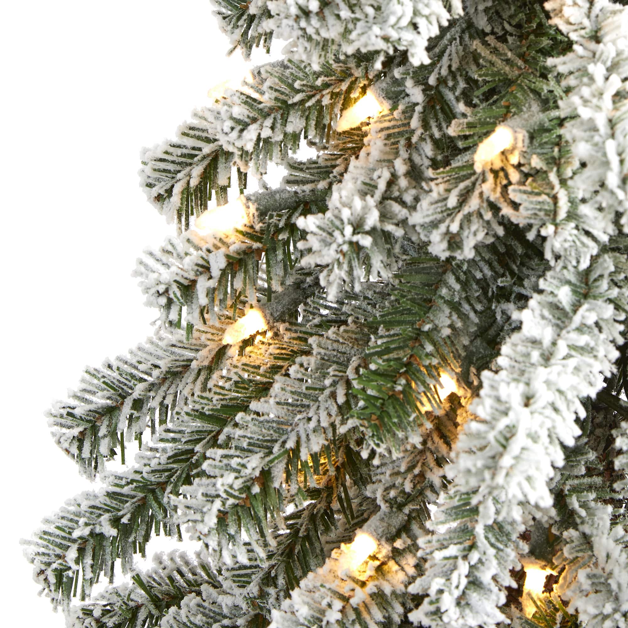 5ft. Pre-Lit Flocked Alpine Artificial Christmas Tree, Clear Lights