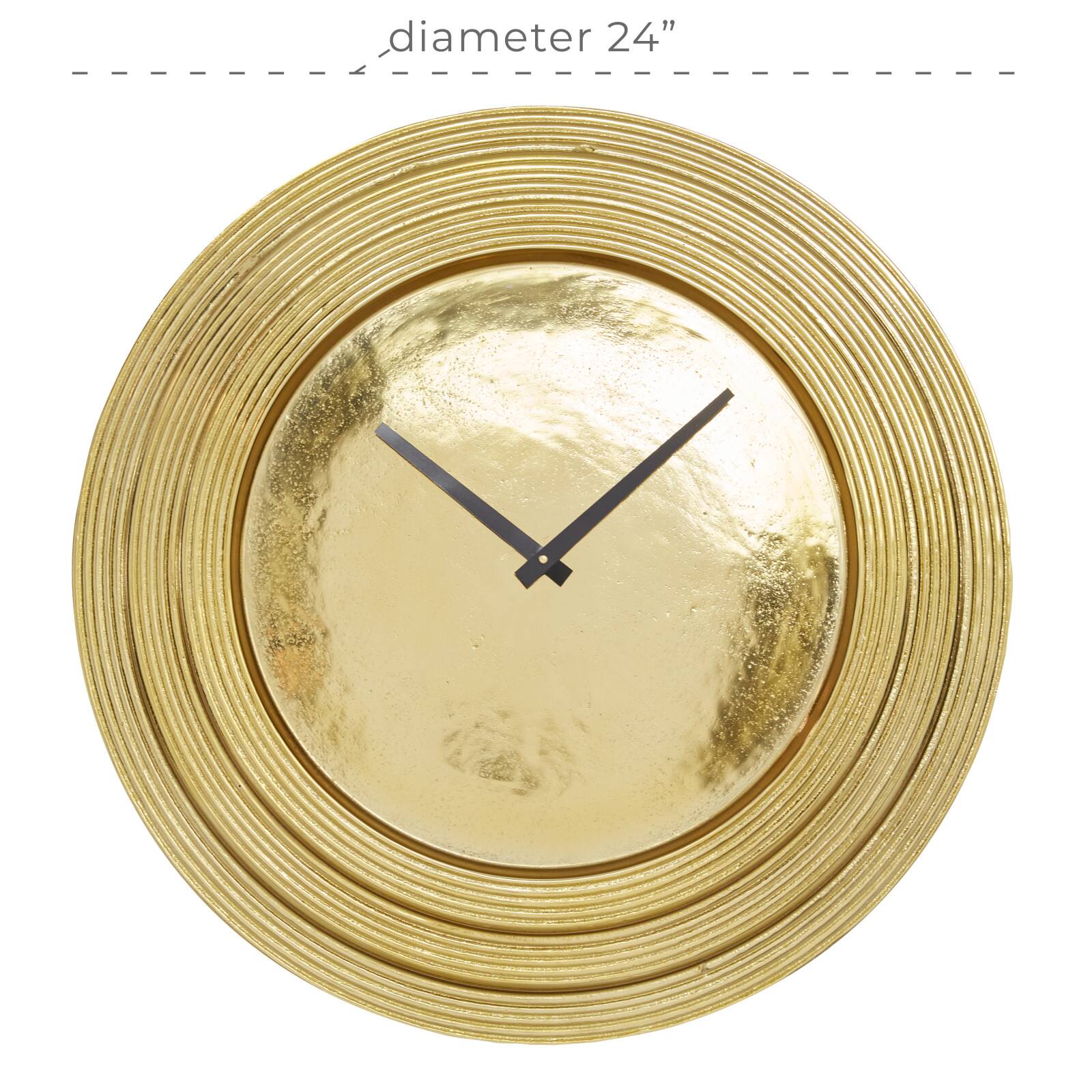 24&#x22; Gold Aluminum Coastal Wall Clock