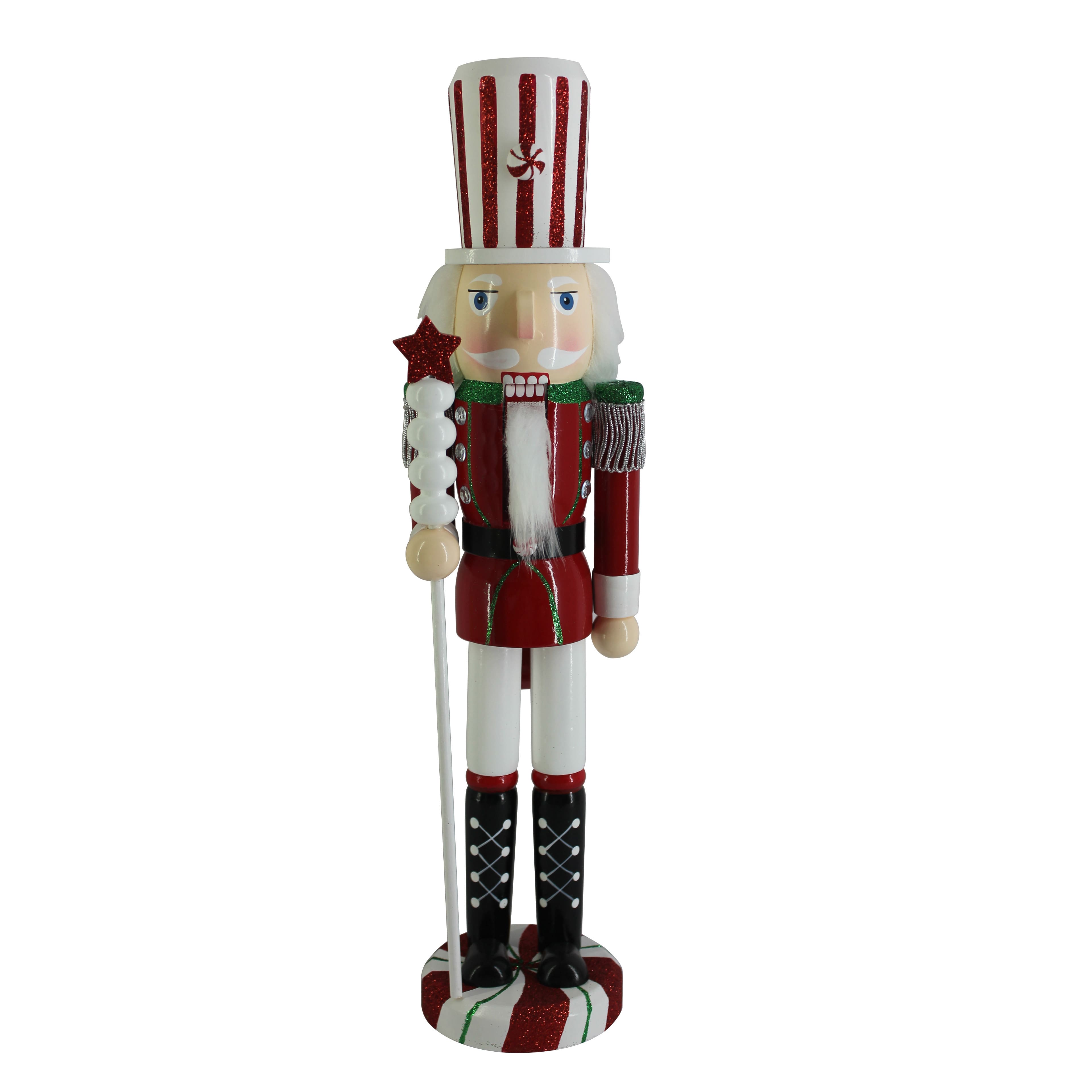 16&#x22; Red &#x26; White Peppermint Nutcracker by Ashland&#xAE;