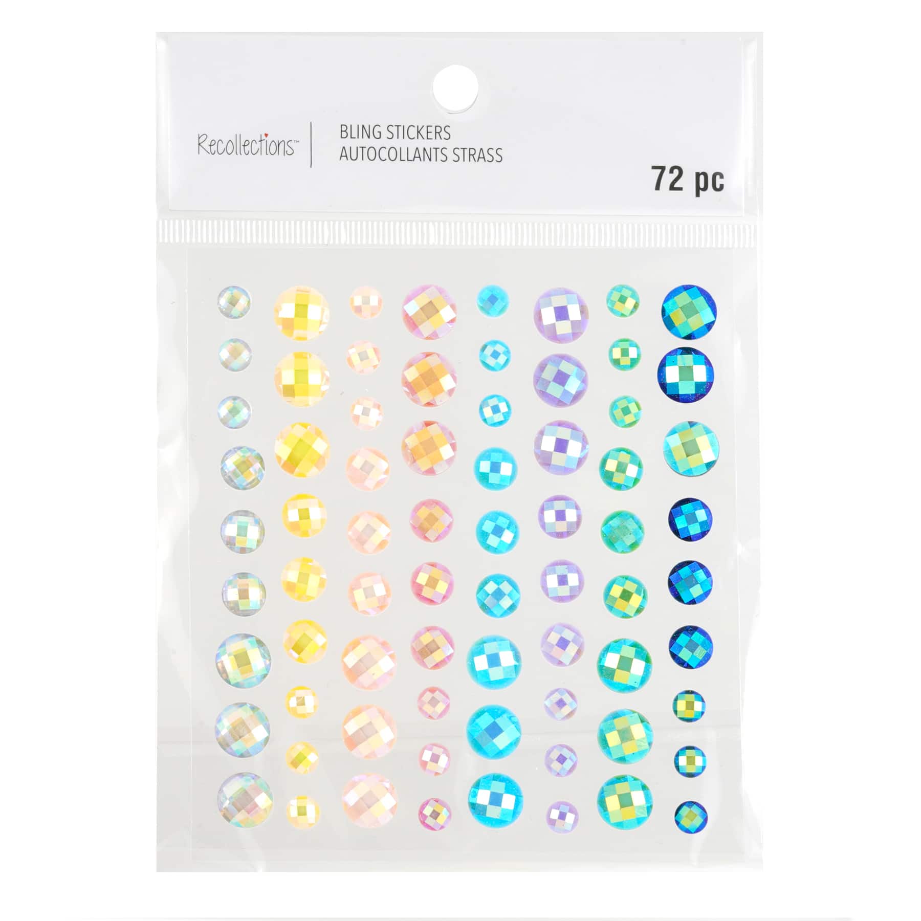 12 Packs: 72 ct. (864 total) Iridescent Pastel Rhinestone Stickers by Recollections&#x2122;