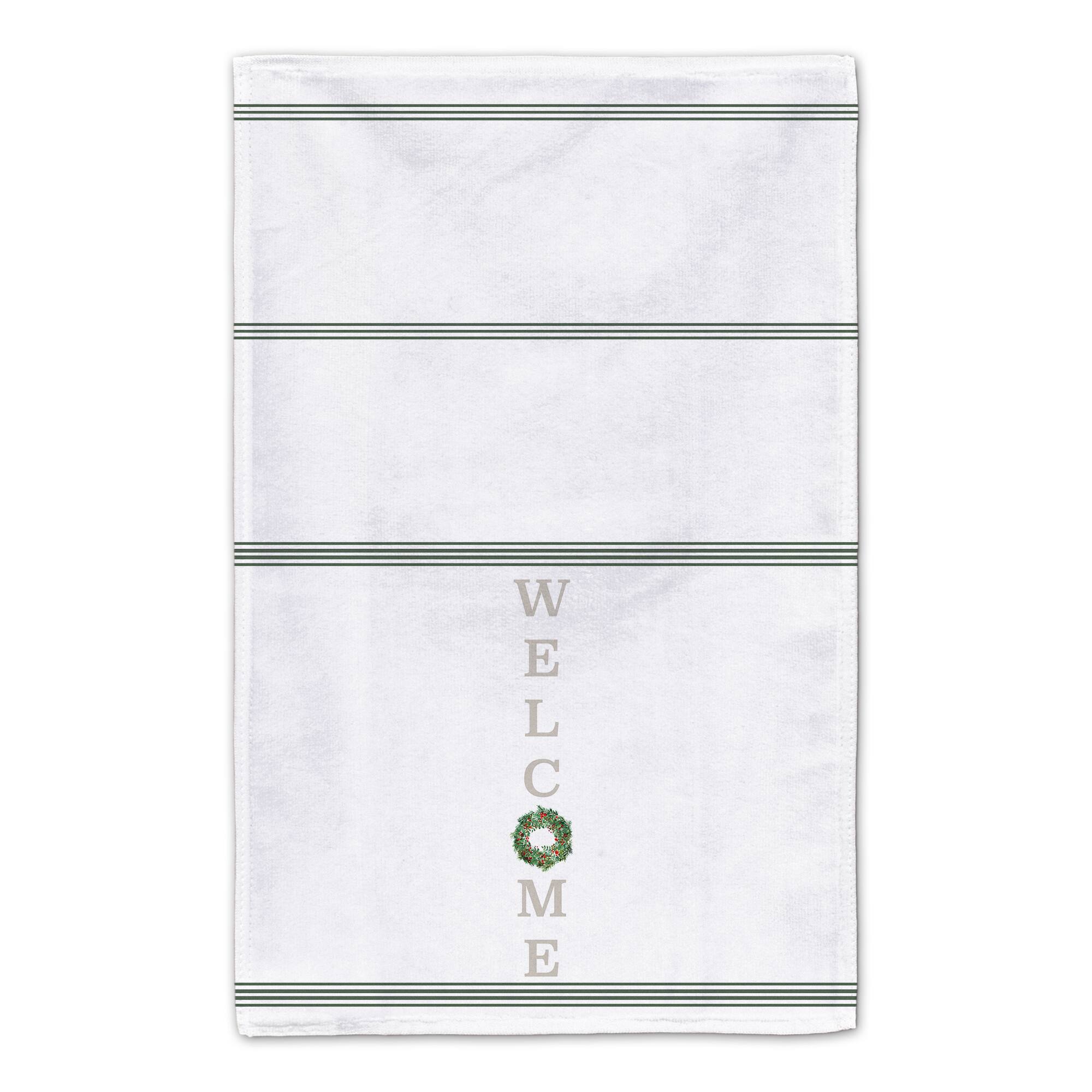 Welcome Wreath 16" x 25" Tea Towel - Set of 2