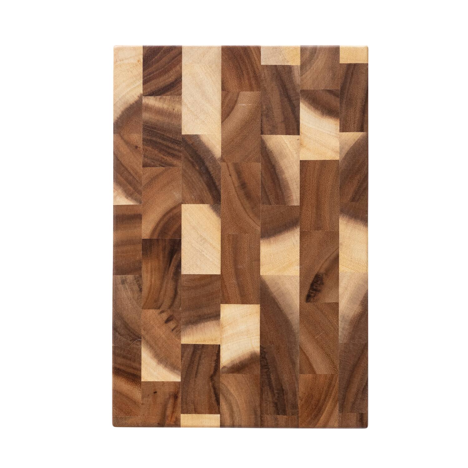 Hello Honey&#xAE; 14&#x22; Natural Suar Wood End Grain Rectangle Cheese &#x26; Cutting Board