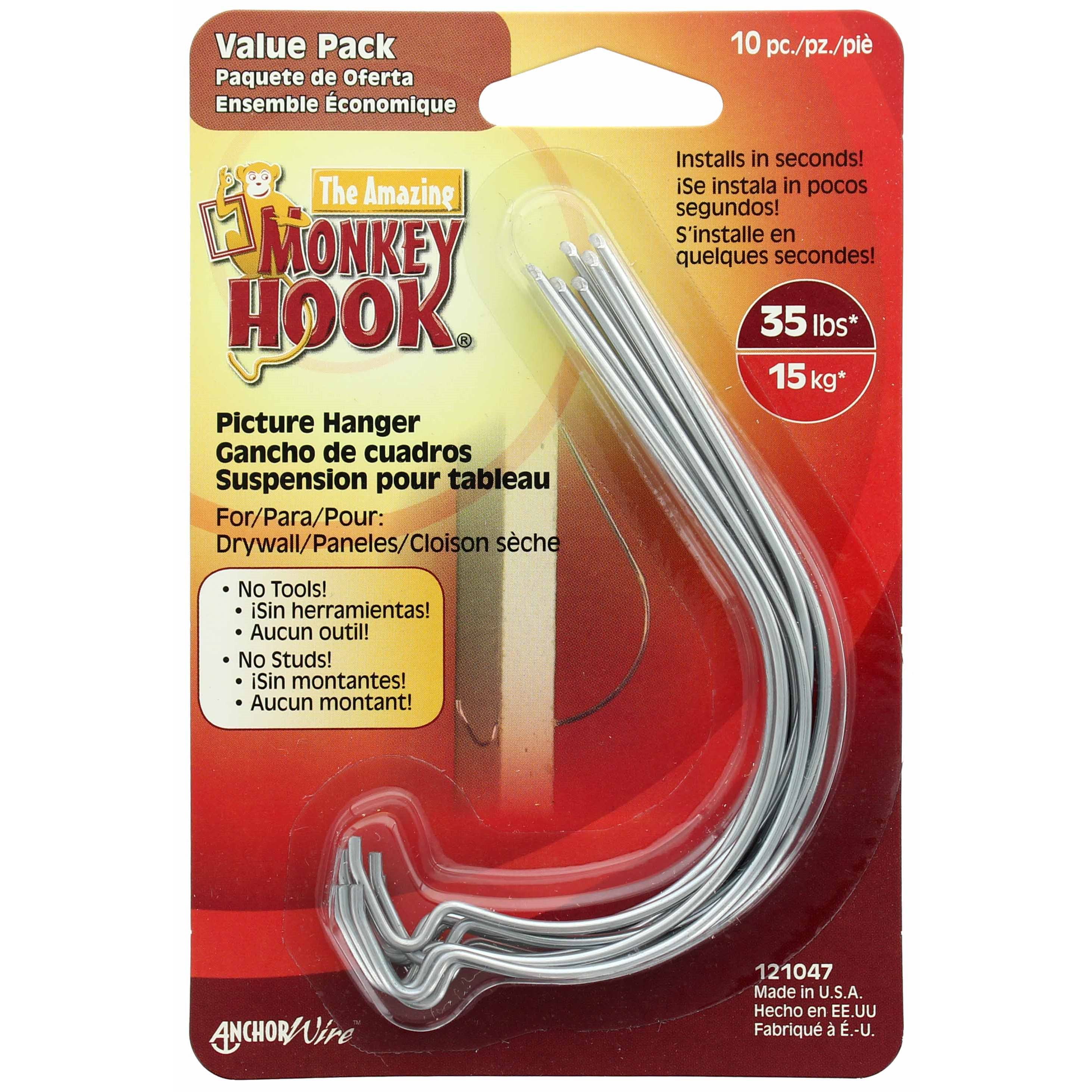 Hillman 35lb. Monkey Hook Picture Hangers, 10ct.