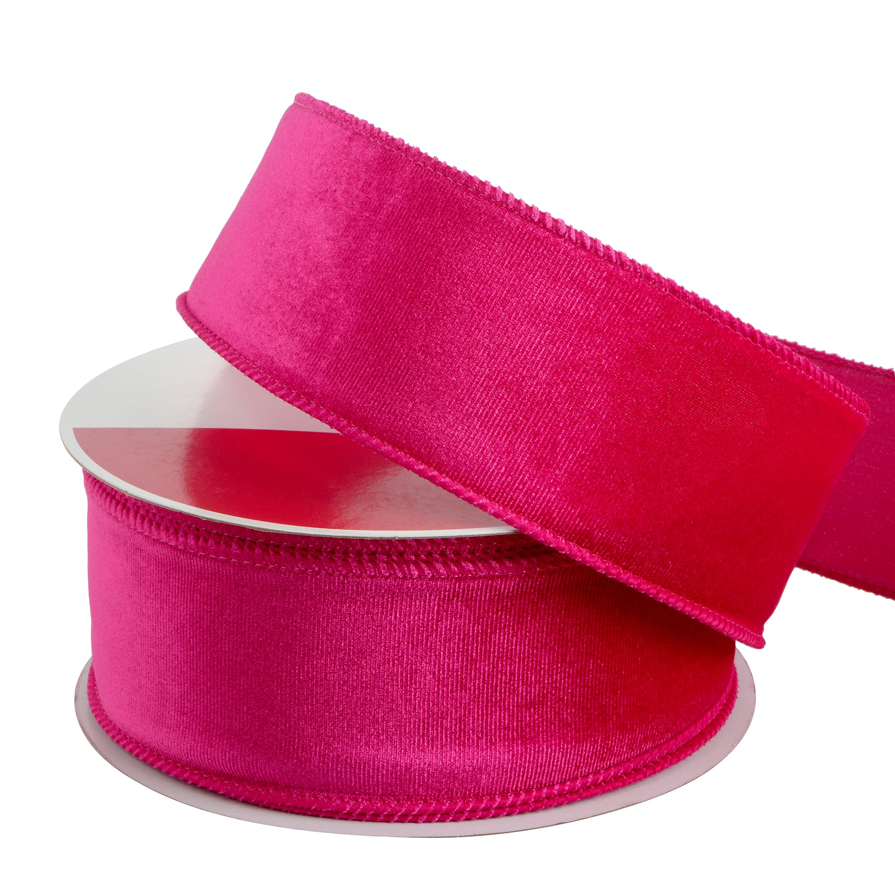 2.5&#x22; x 80ft. Pink Flocked Wired Jumbo Ribbon by Celebrate It&#xAE;